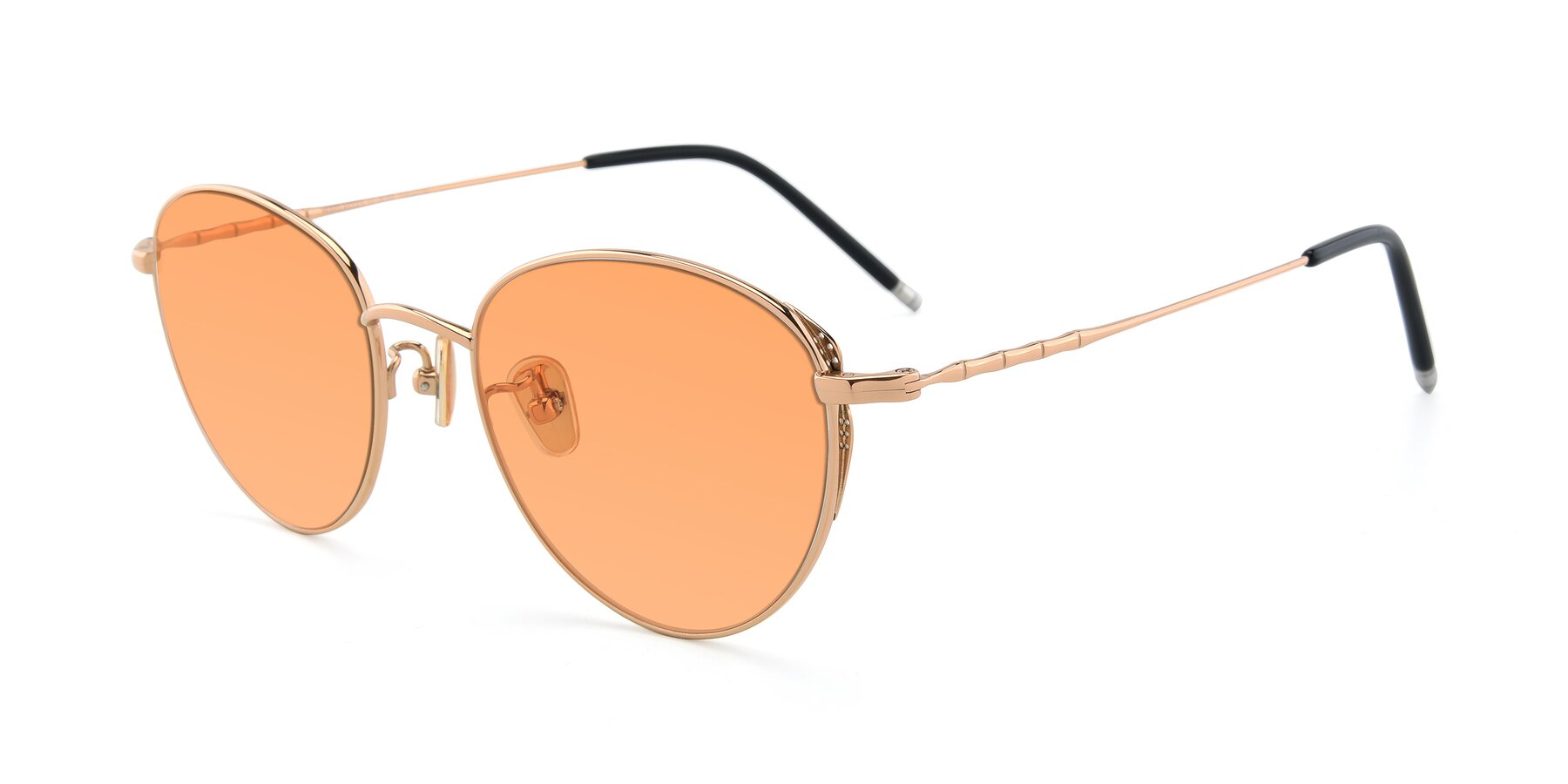 Angle of 90056 in Rose Gold with Medium Orange Tinted Lenses