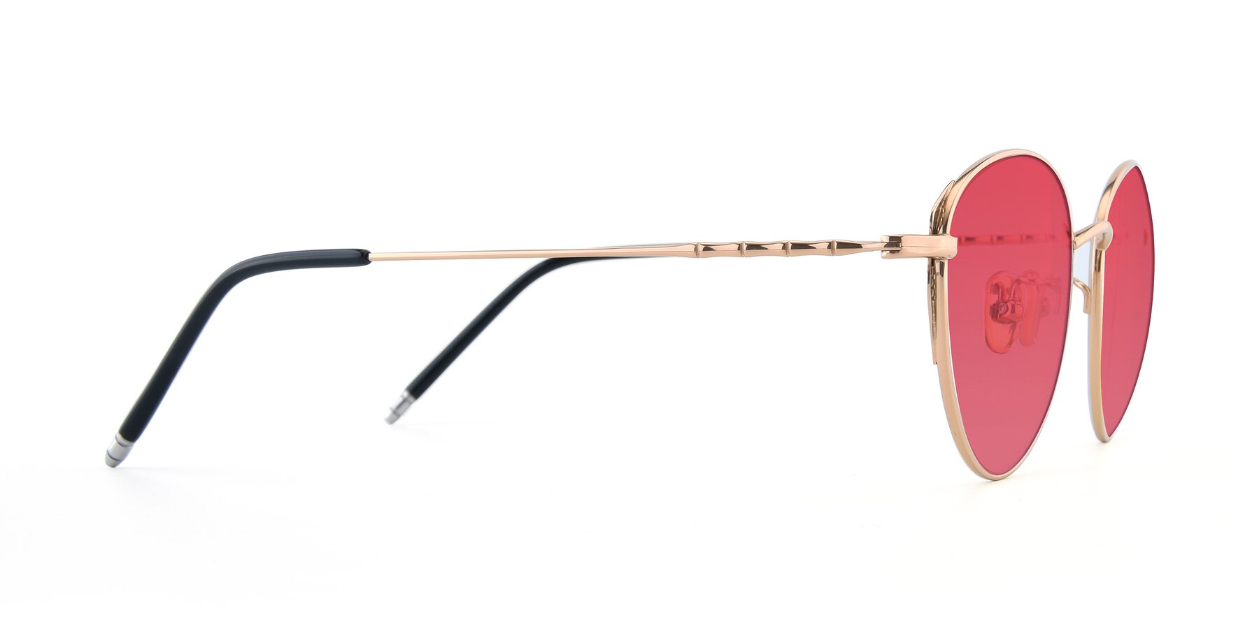 Side of 90056 in Rose Gold with Red Tinted Lenses