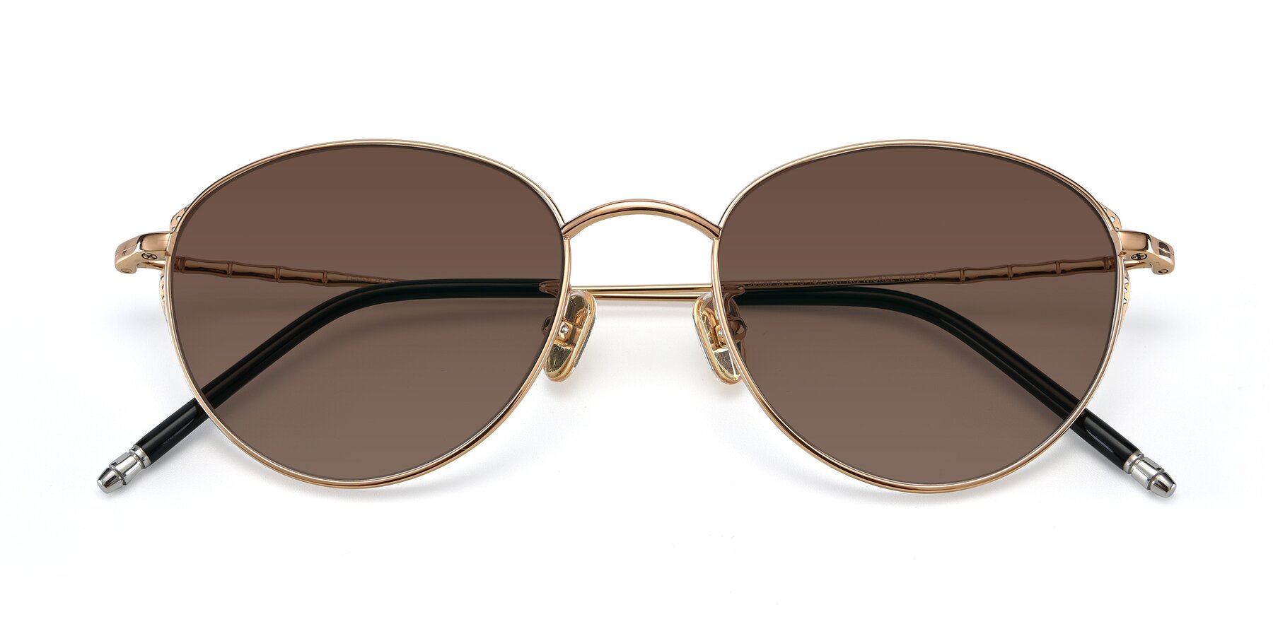 Folded Front of 90056 in Rose Gold with Brown Tinted Lenses