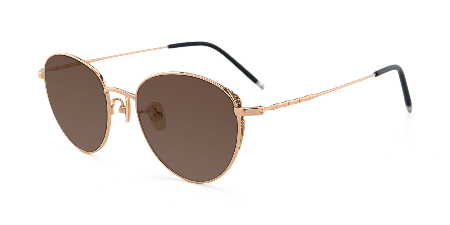 Angle of 90056 in Rose Gold with Brown Tinted Lenses