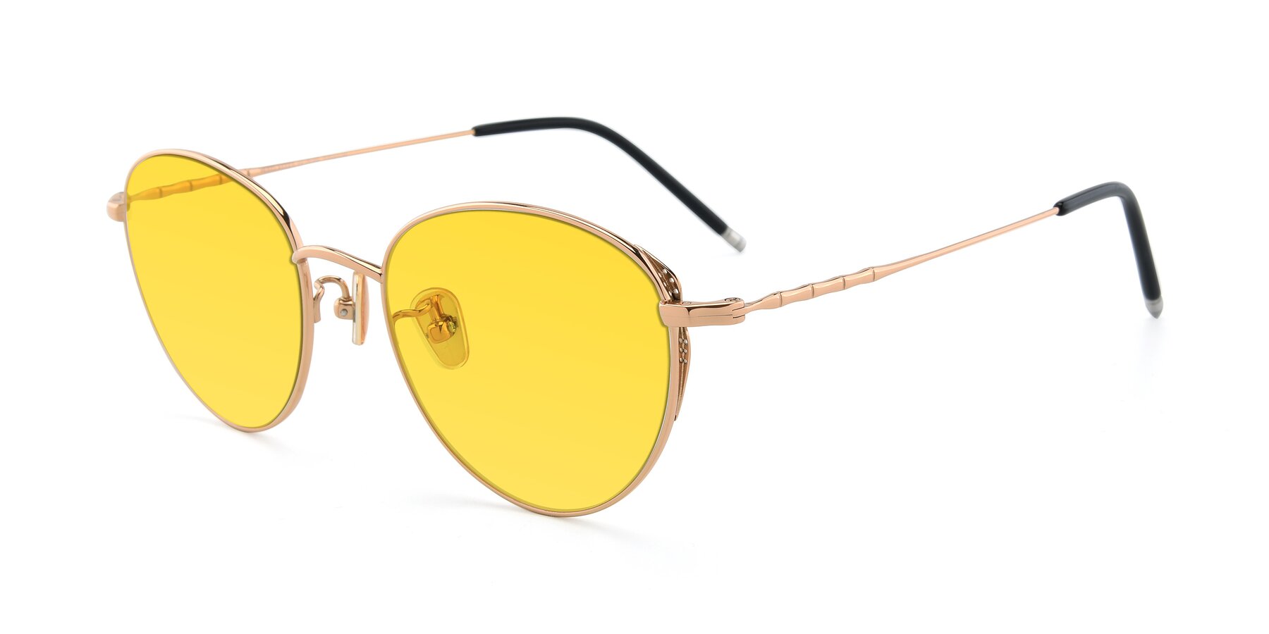 Angle of 90056 in Rose Gold with Yellow Tinted Lenses