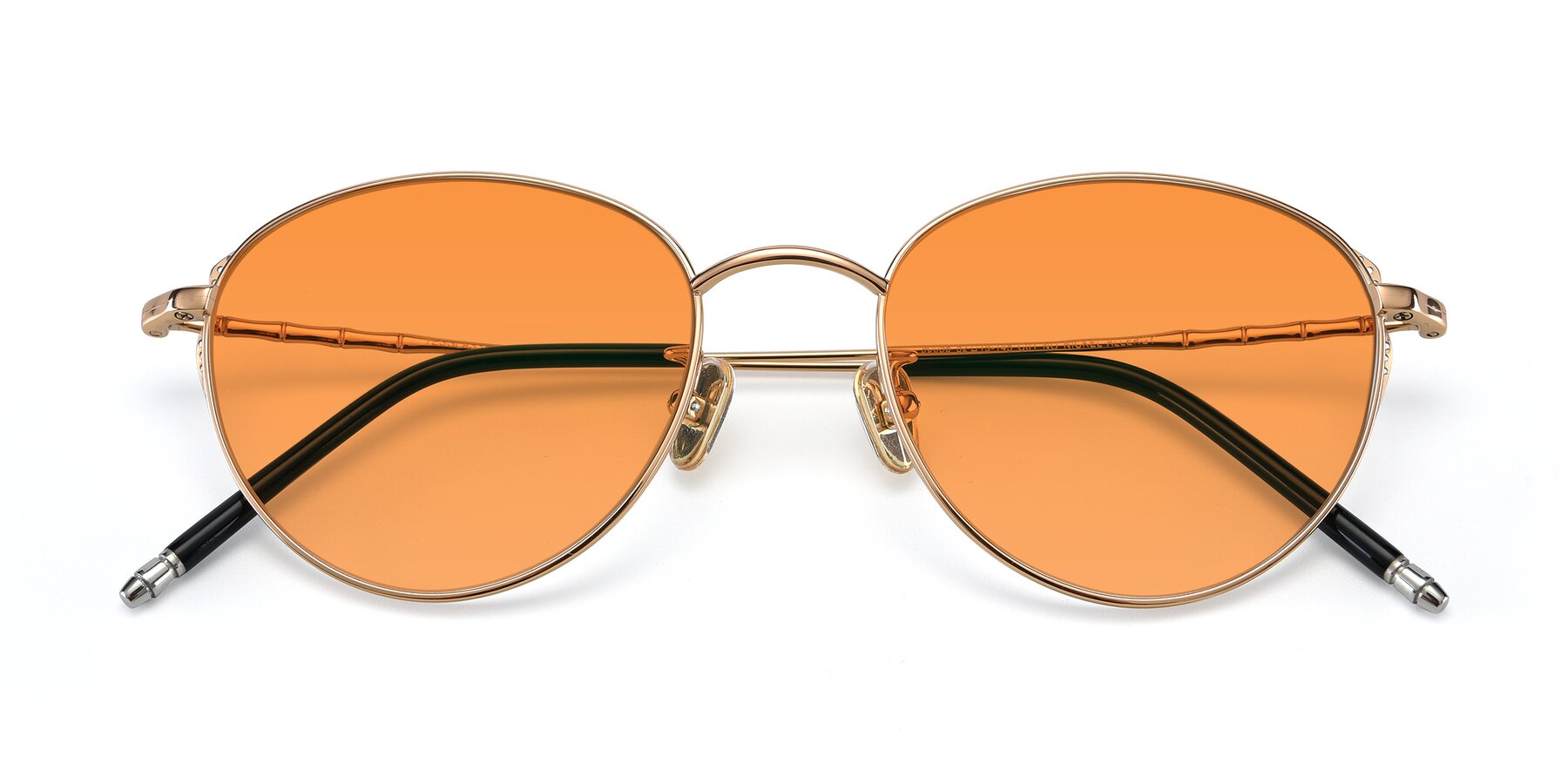Folded Front of 90056 in Rose Gold with Orange Tinted Lenses
