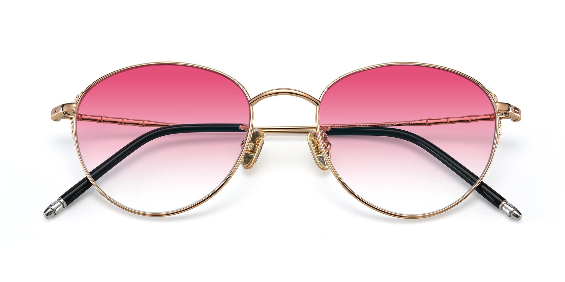 Folded Front of 90056 in Rose Gold with Pink Gradient Lenses