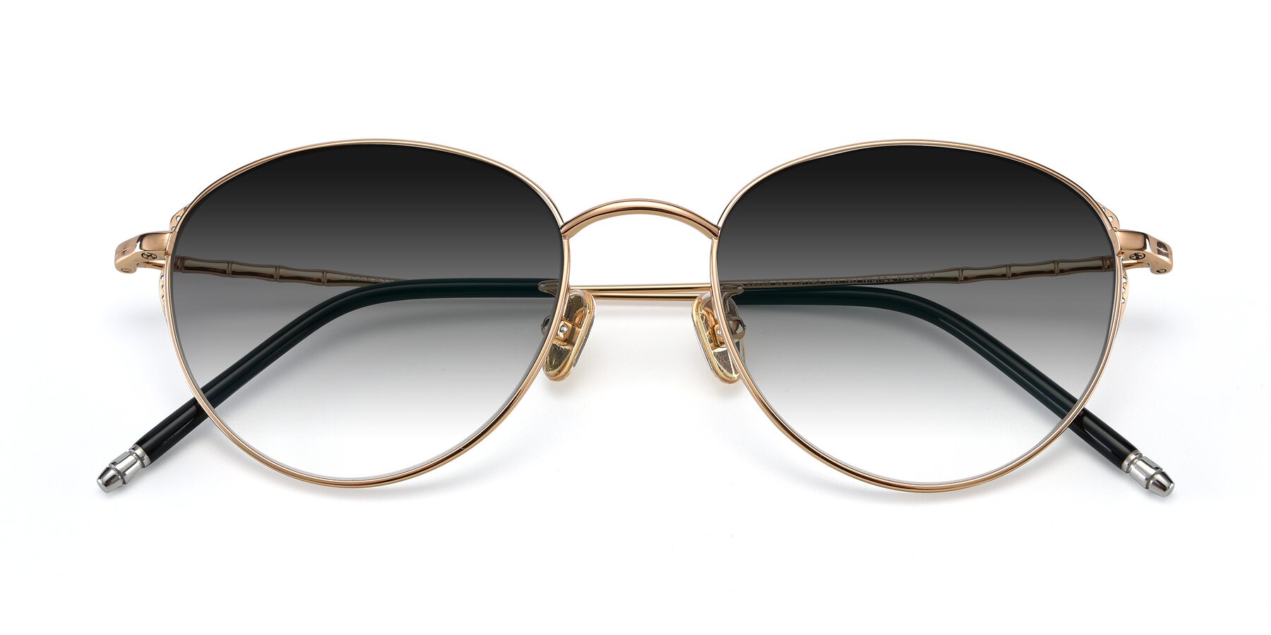Folded Front of 90056 in Rose Gold with Gray Gradient Lenses
