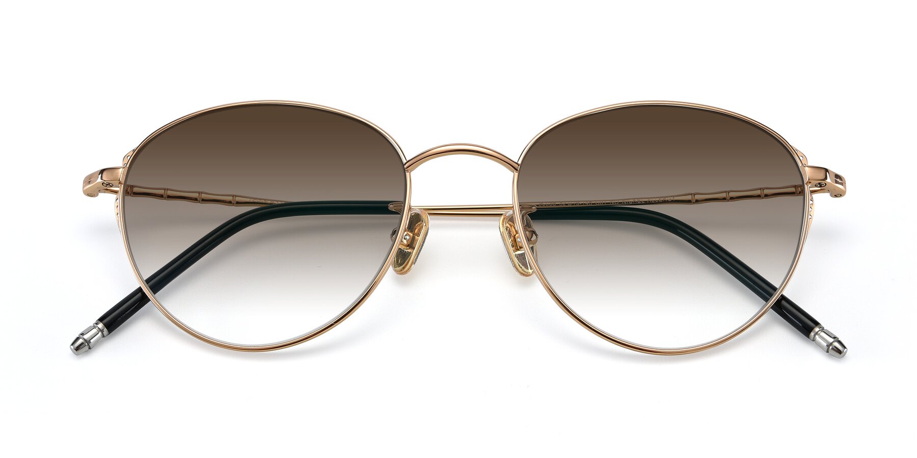Folded Front of 90056 in Rose Gold with Brown Gradient Lenses