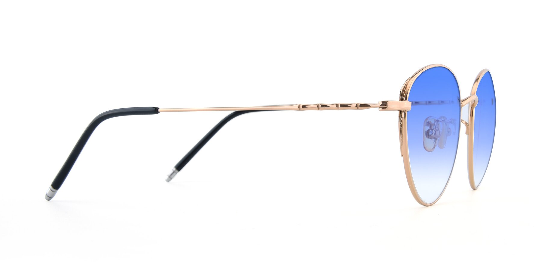 Side of 90056 in Rose Gold with Blue Gradient Lenses