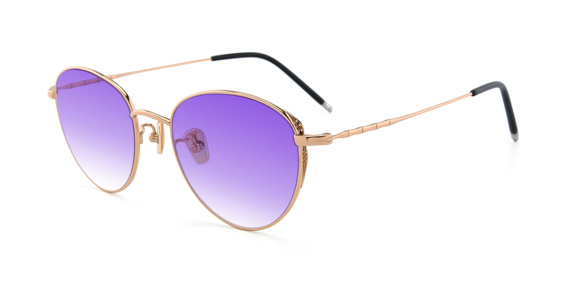 Angle of 90056 in Rose Gold with Purple Gradient Lenses