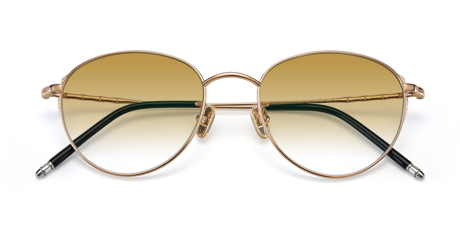 Folded Front of 90056 in Rose Gold with Champagne Gradient Lenses