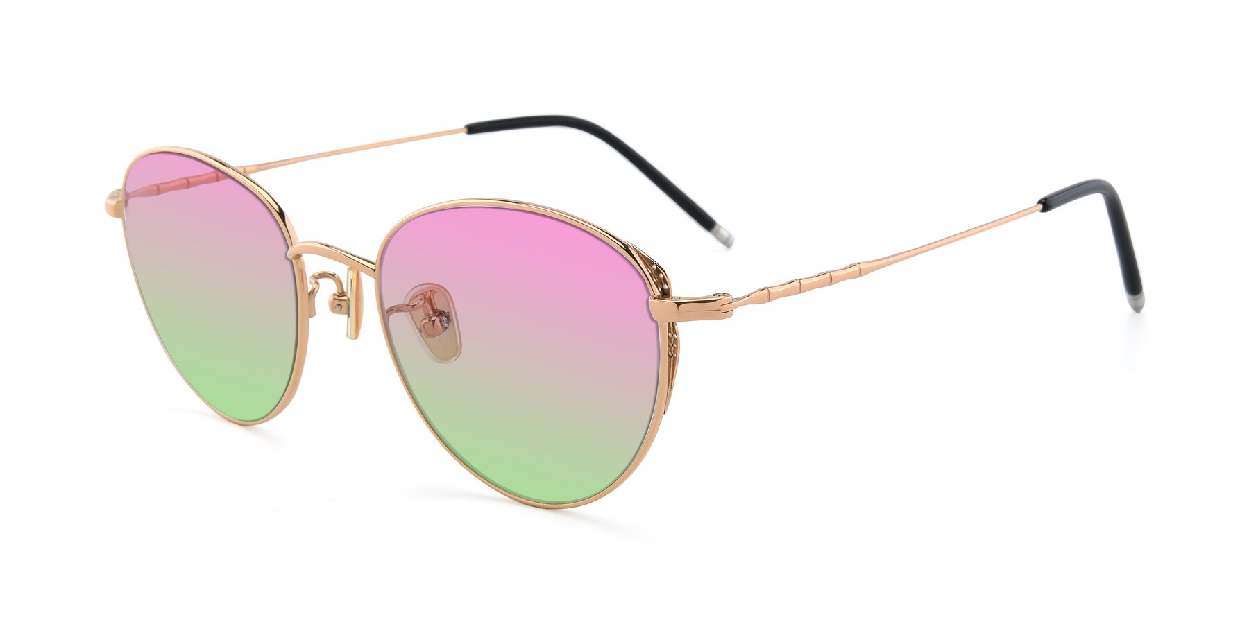 Angle of 90056 in Rose Gold with Pink / Green Gradient Lenses