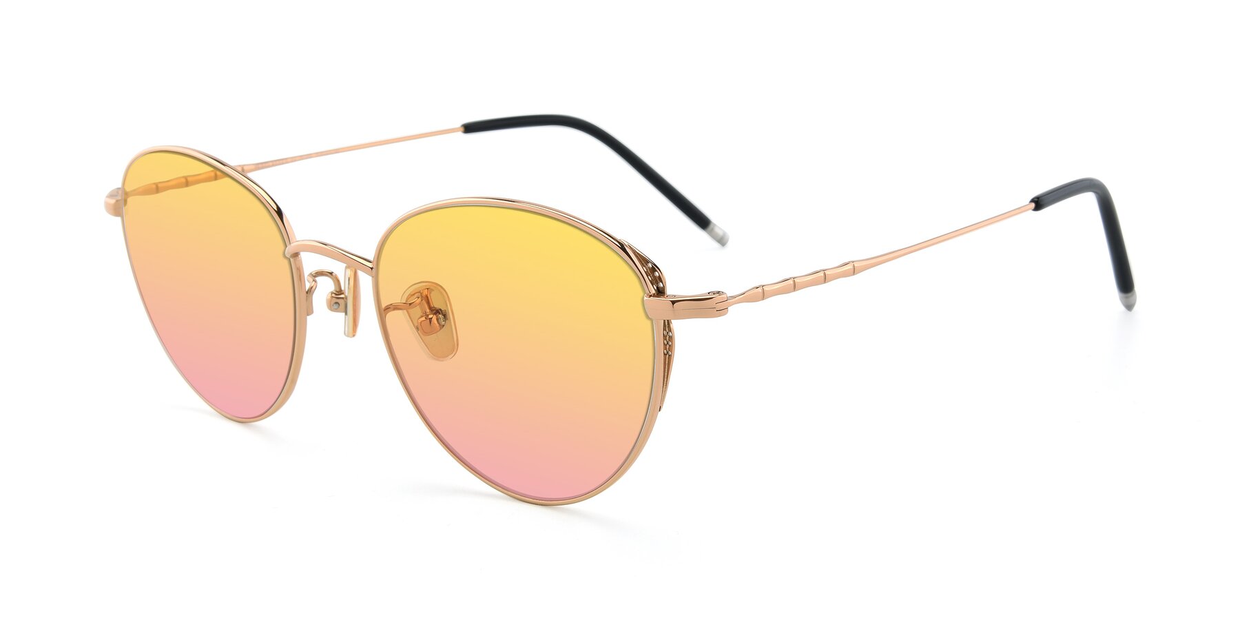 Angle of 90056 in Rose Gold with Yellow / Pink Gradient Lenses