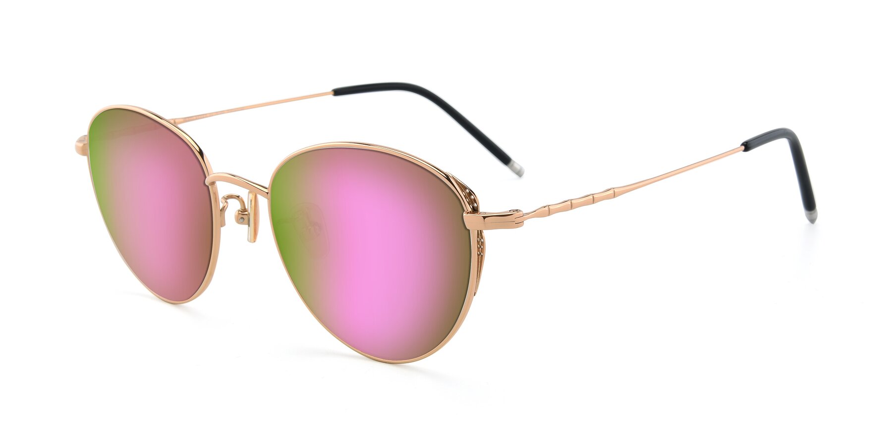 Angle of 90056 in Rose Gold with Pink Mirrored Lenses