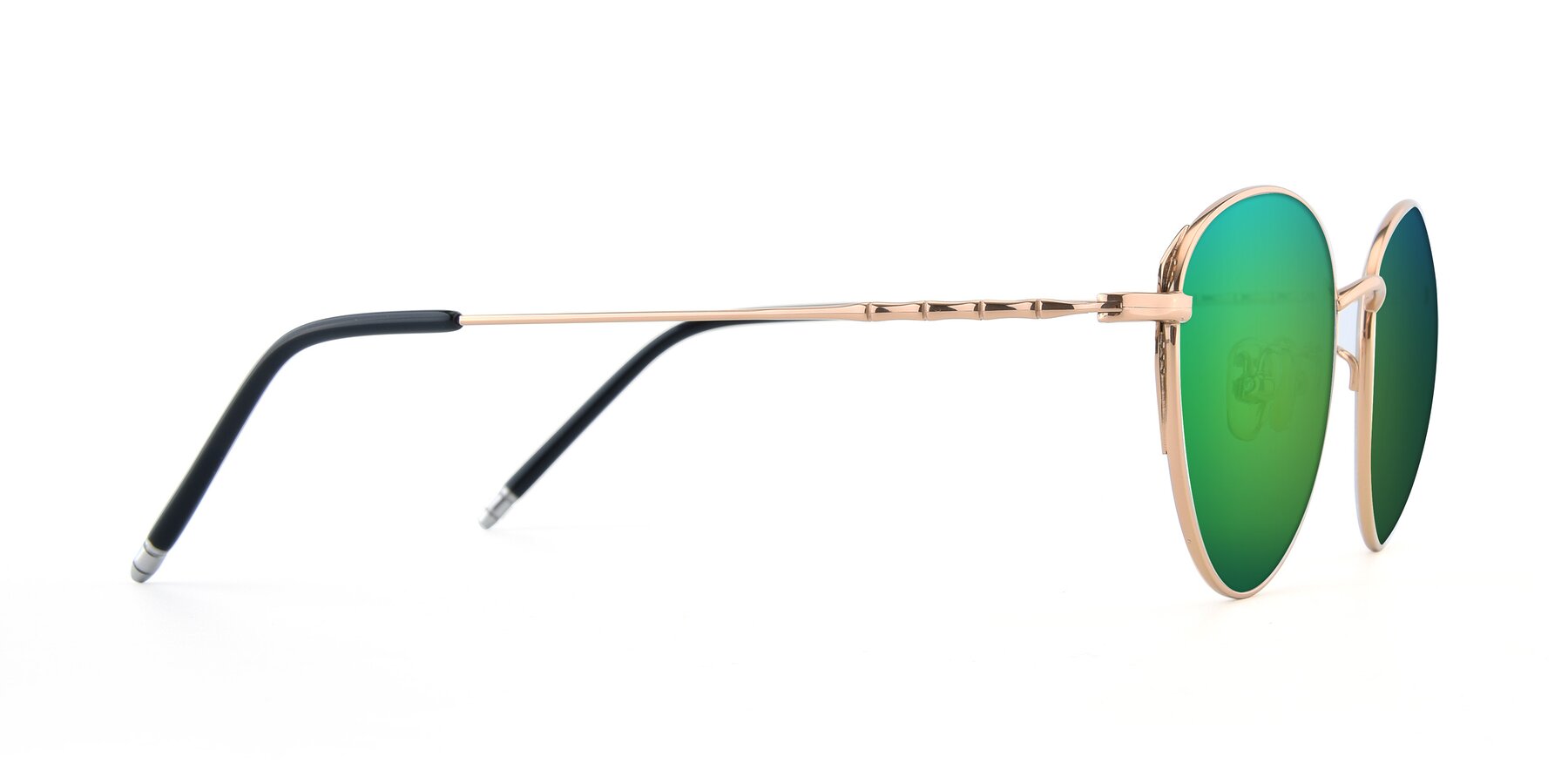 Side of 90056 in Rose Gold with Green Mirrored Lenses
