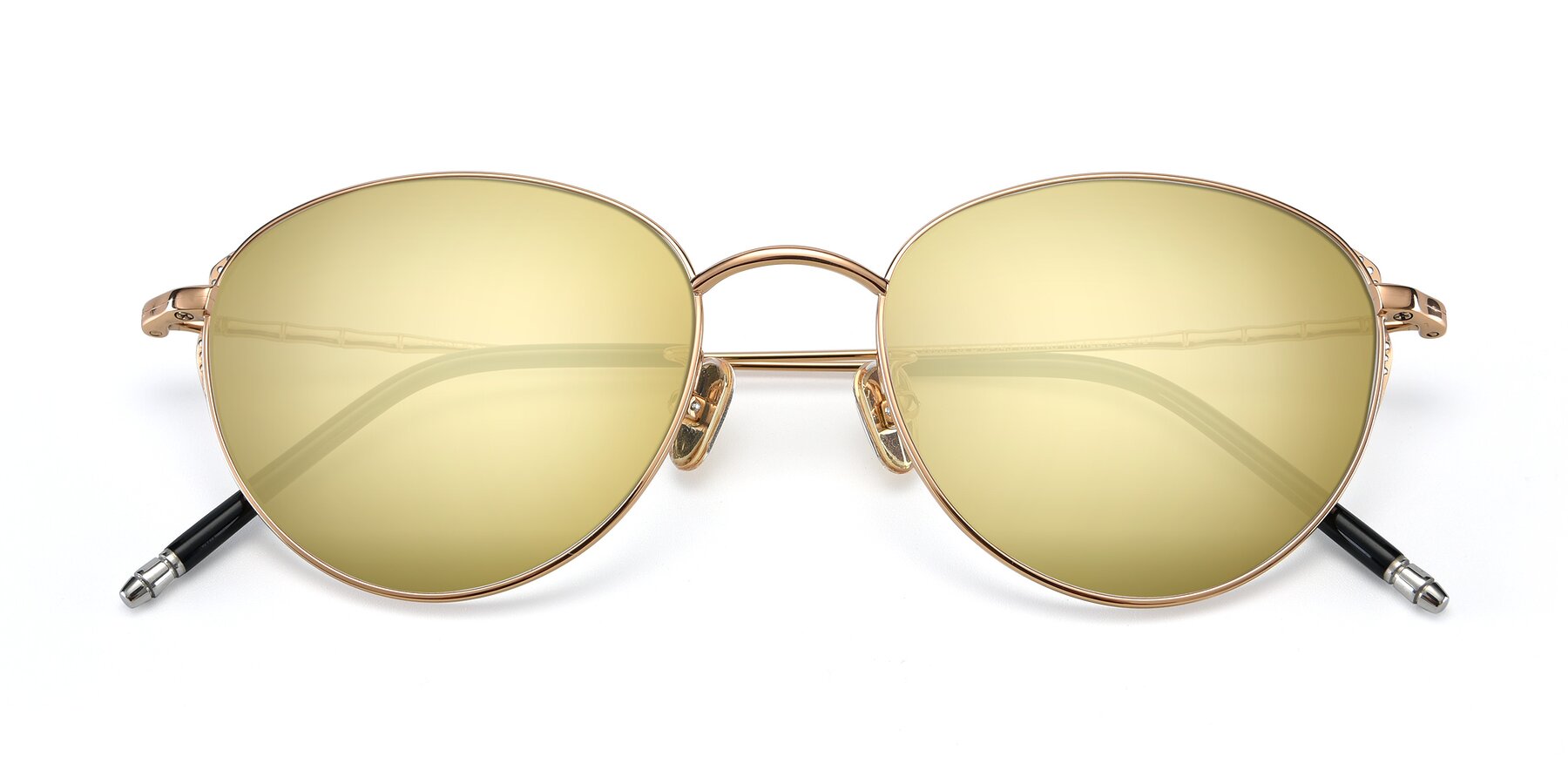 Folded Front of 90056 in Rose Gold with Gold Mirrored Lenses