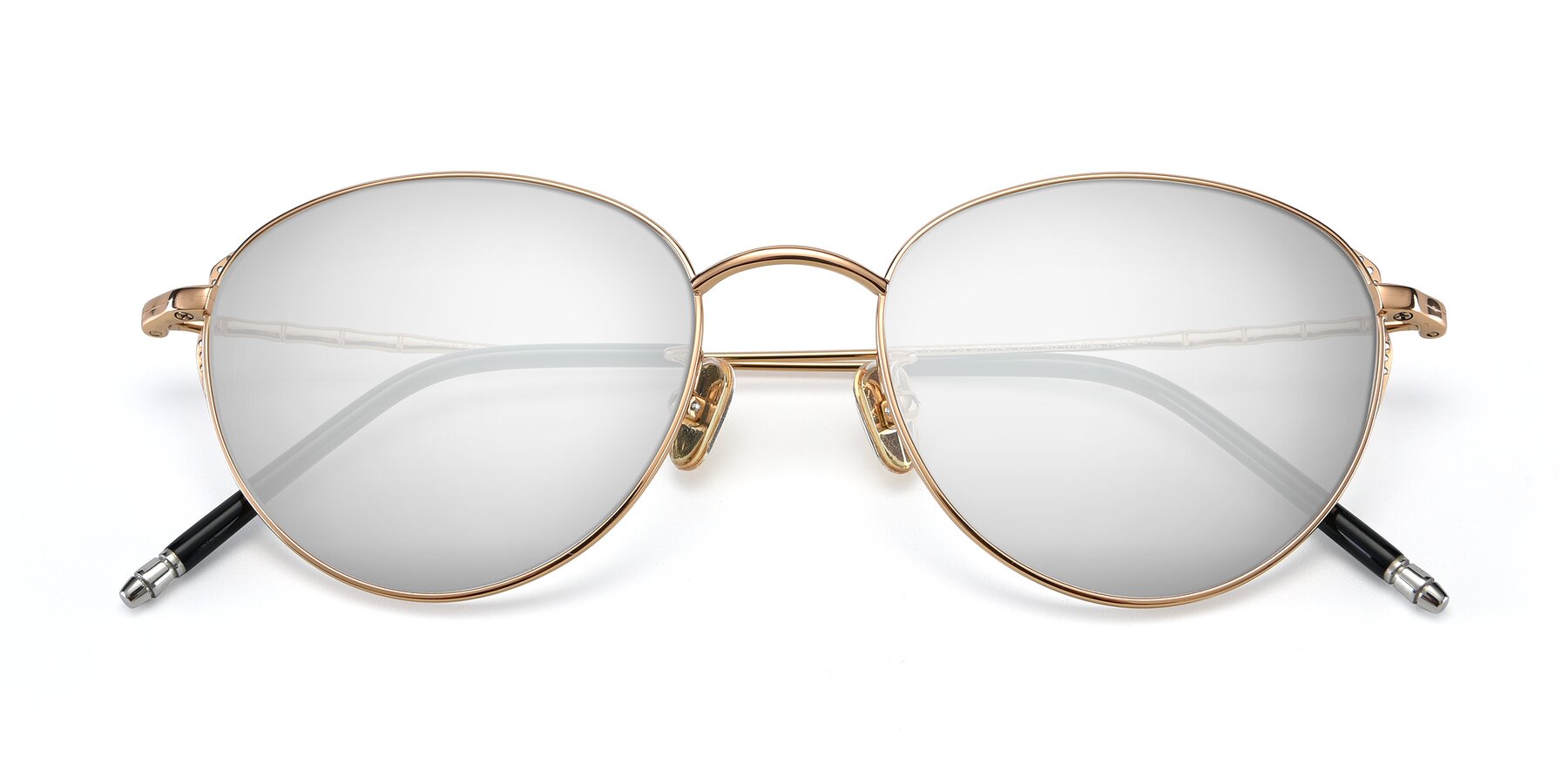 Folded Front of 90056 in Rose Gold with Silver Mirrored Lenses