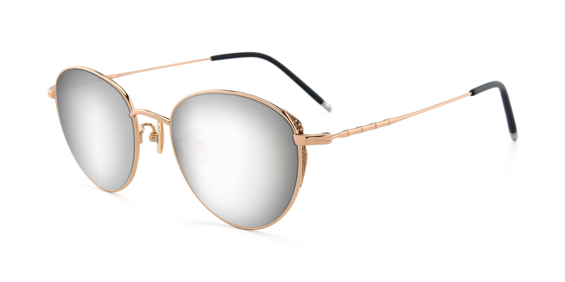 Angle of 90056 in Rose Gold with Silver Mirrored Lenses