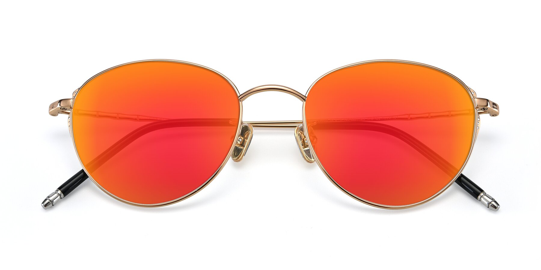 Folded Front of 90056 in Rose Gold with Red Gold Mirrored Lenses