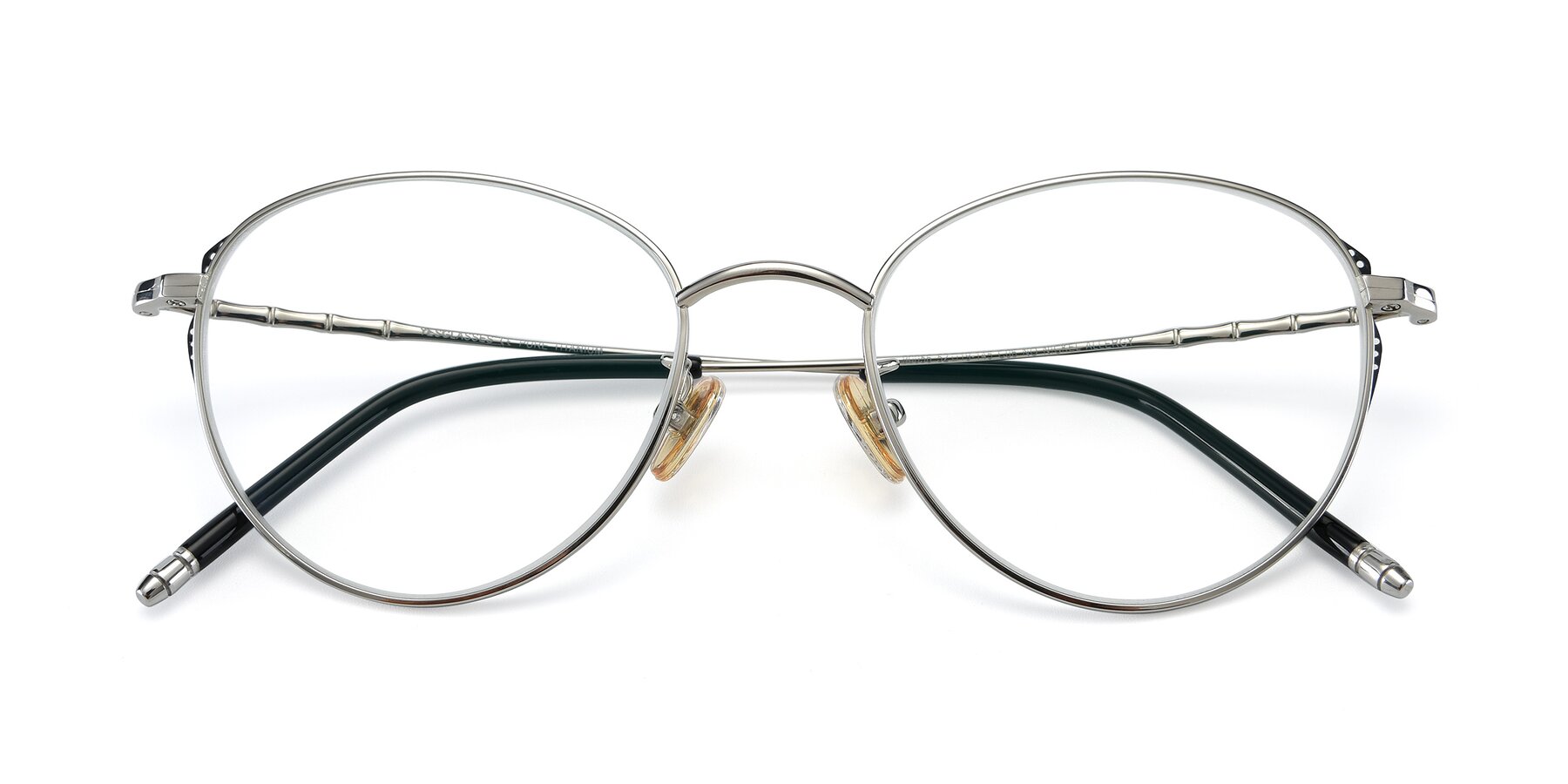 Folded Front of 90056 in Silver with Clear Reading Eyeglass Lenses