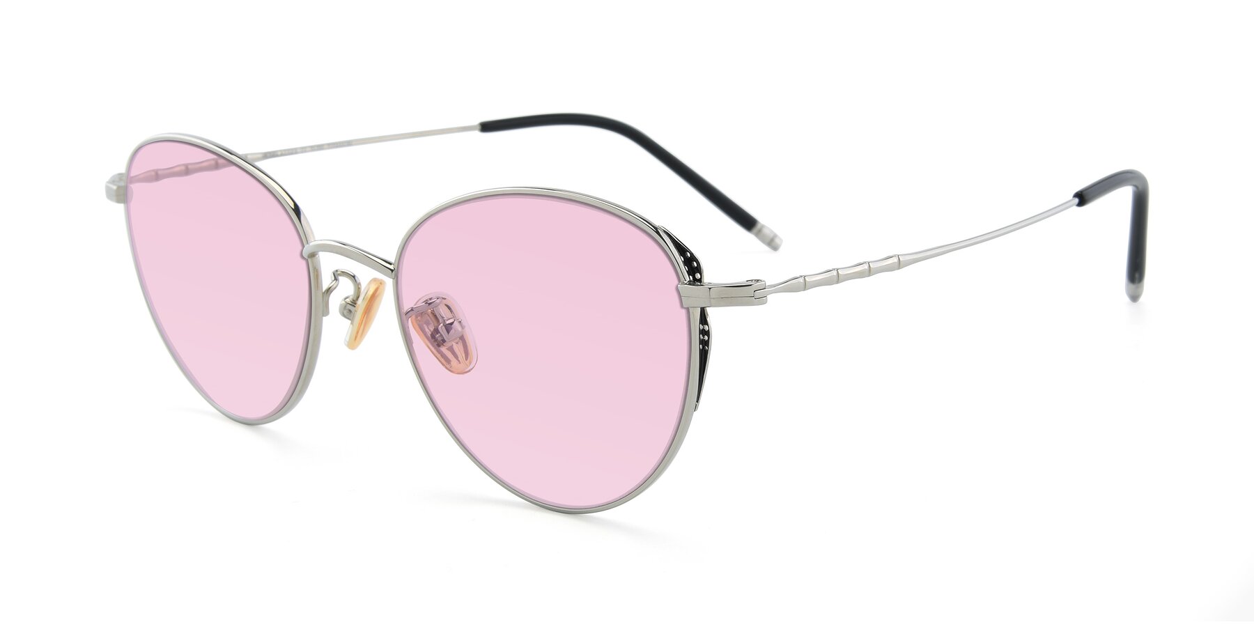 Angle of 90056 in Silver with Light Pink Tinted Lenses