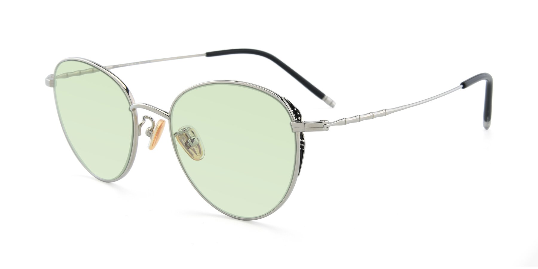 Angle of 90056 in Silver with Light Green Tinted Lenses