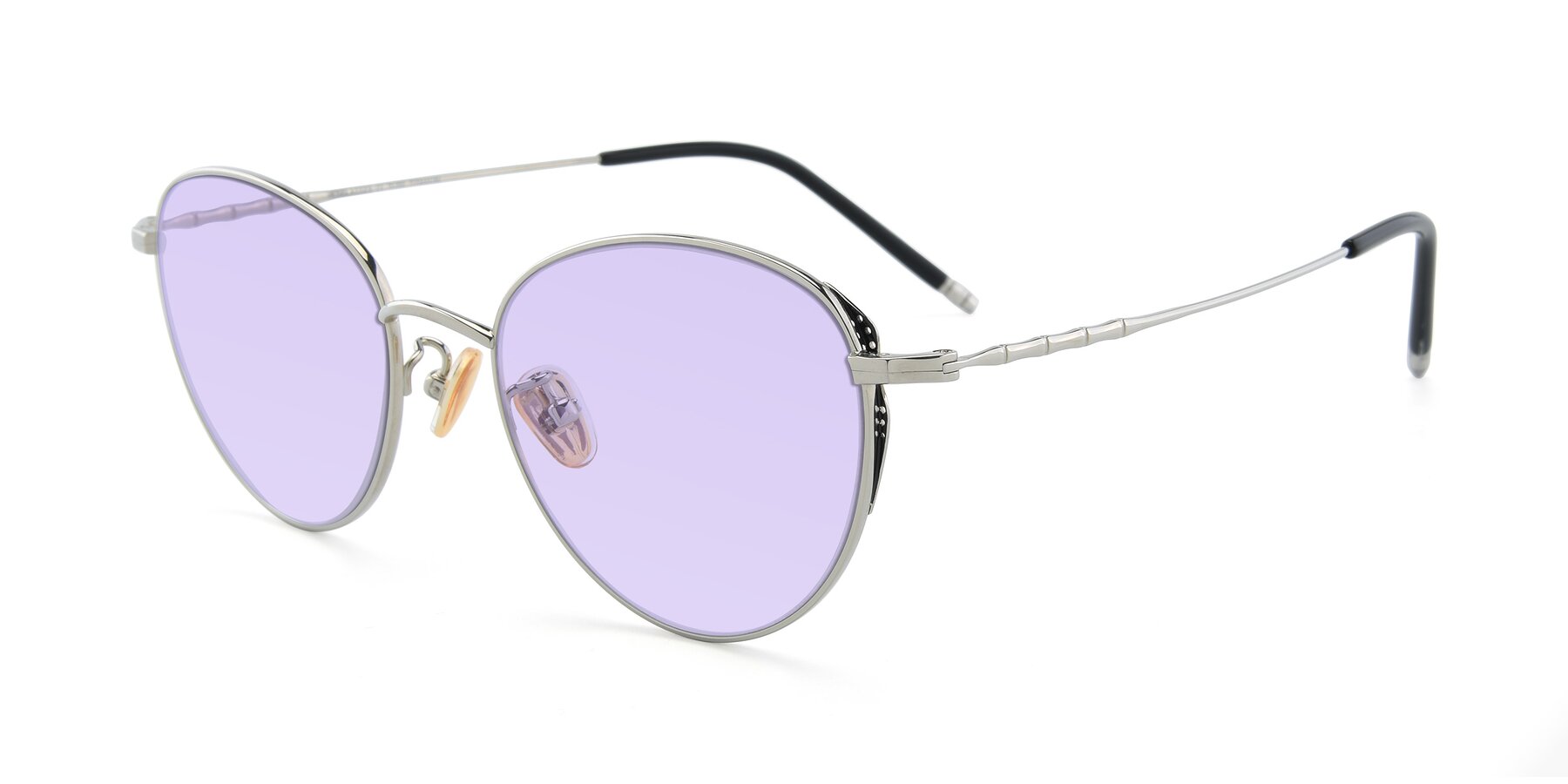 Angle of 90056 in Silver with Light Purple Tinted Lenses