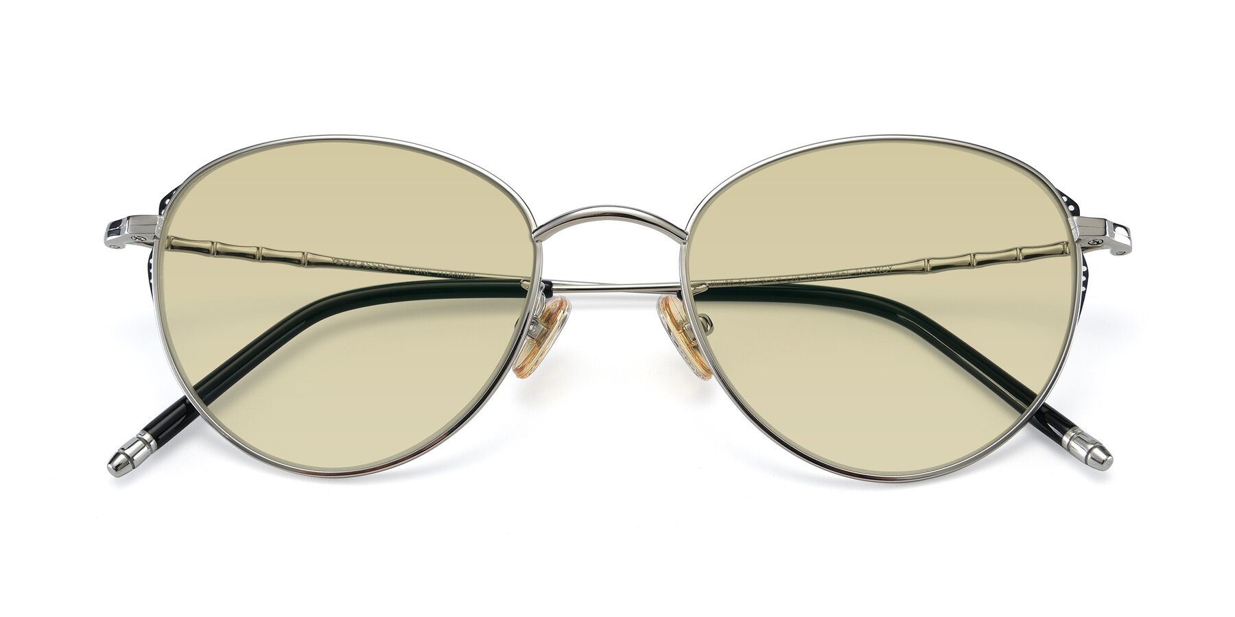 Folded Front of 90056 in Silver with Light Champagne Tinted Lenses