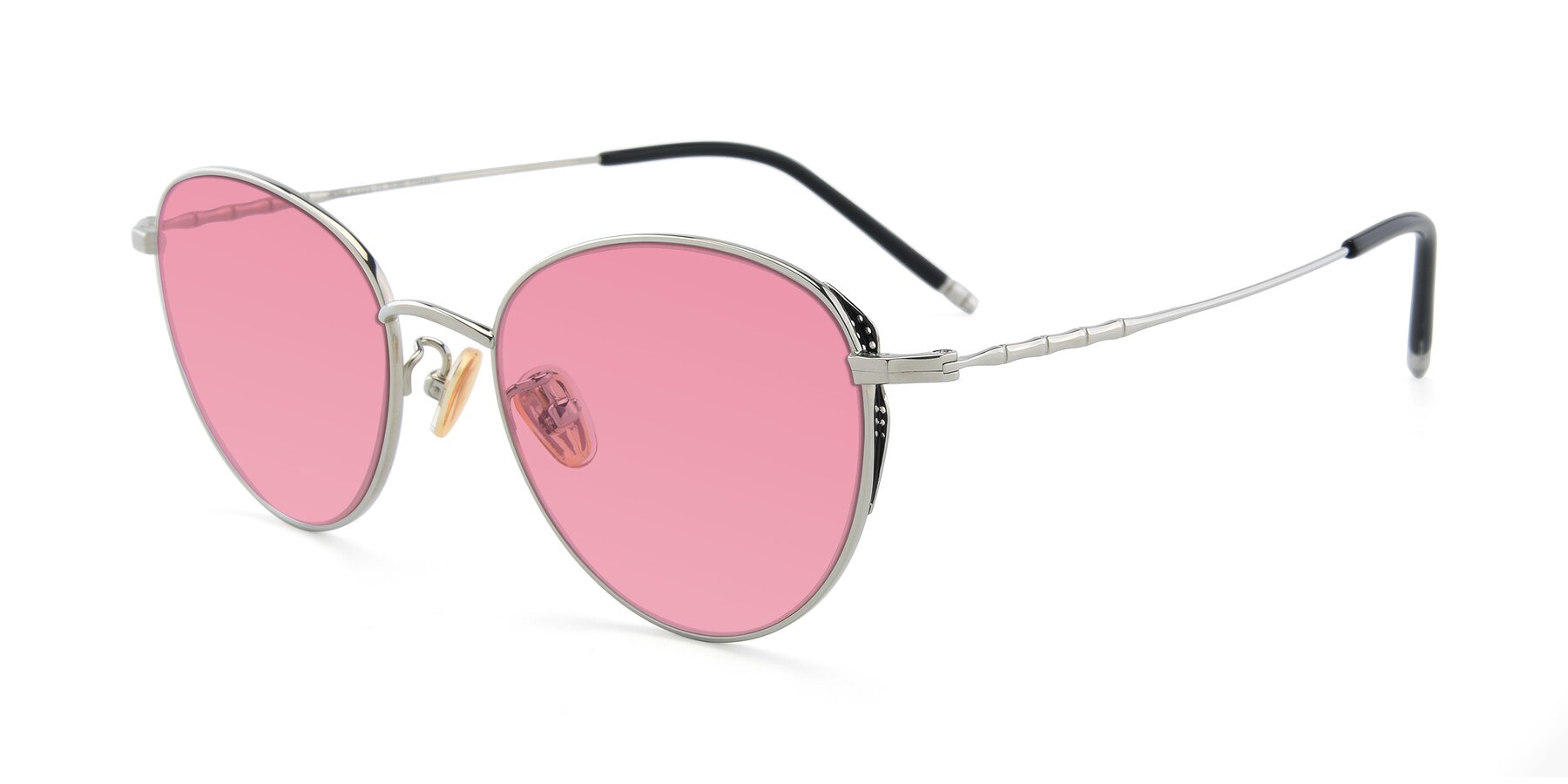 Angle of 90056 in Silver with Pink Tinted Lenses