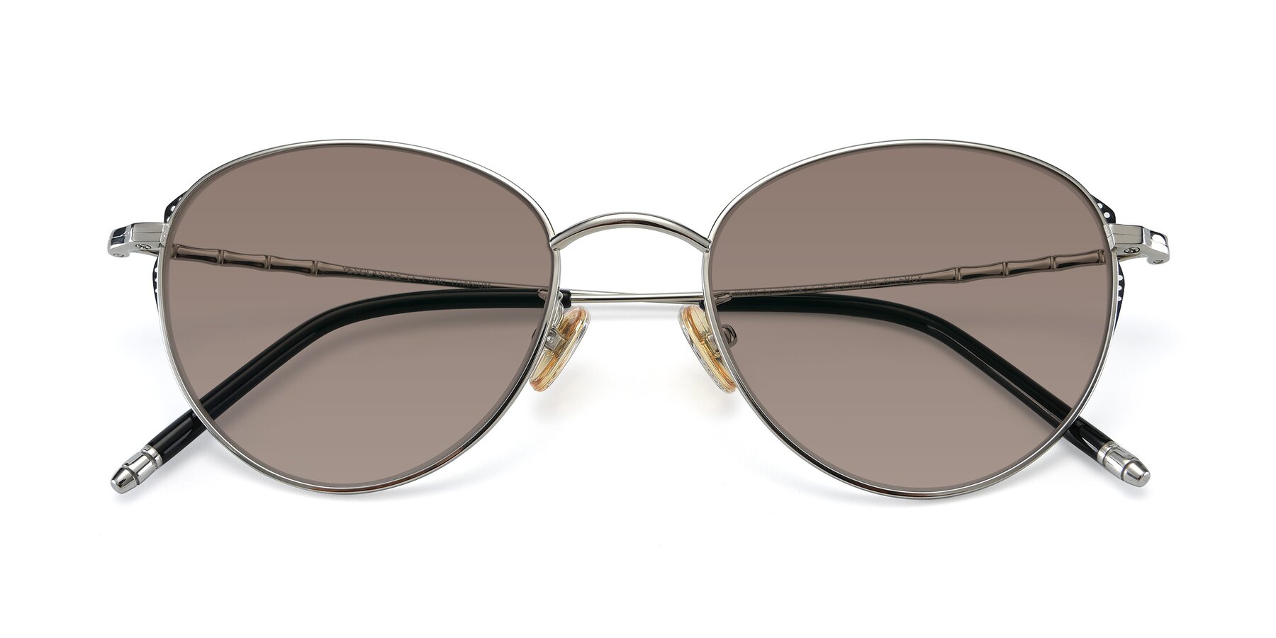 Folded Front of 90056 in Silver with Medium Brown Tinted Lenses