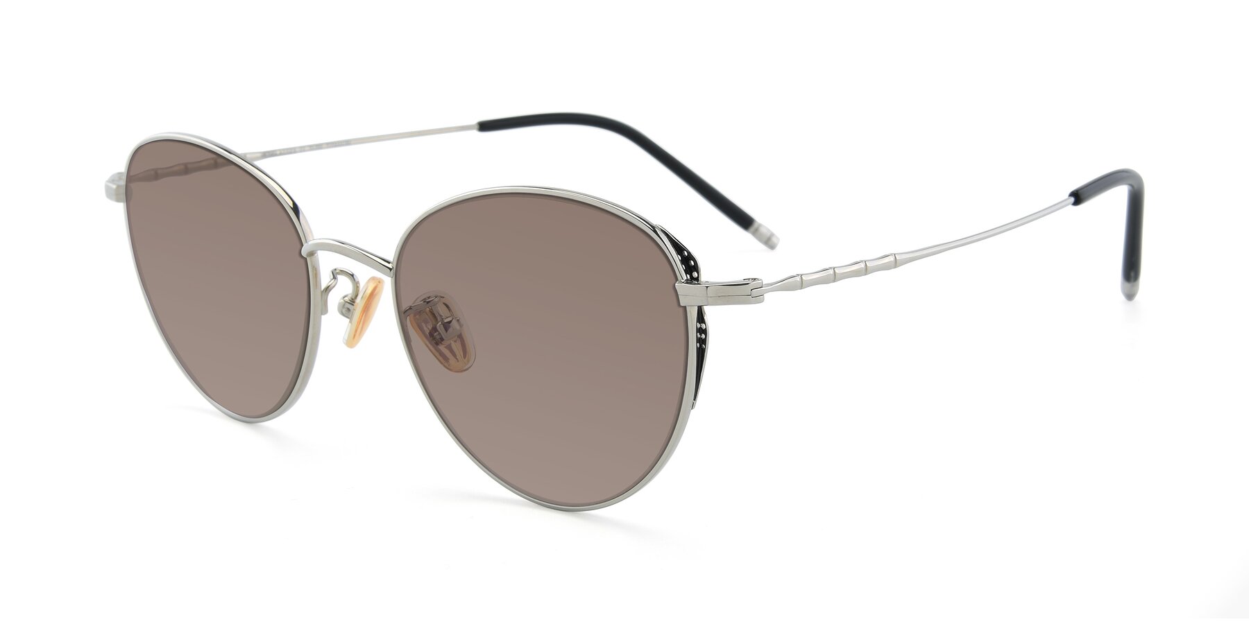 Angle of 90056 in Silver with Medium Brown Tinted Lenses