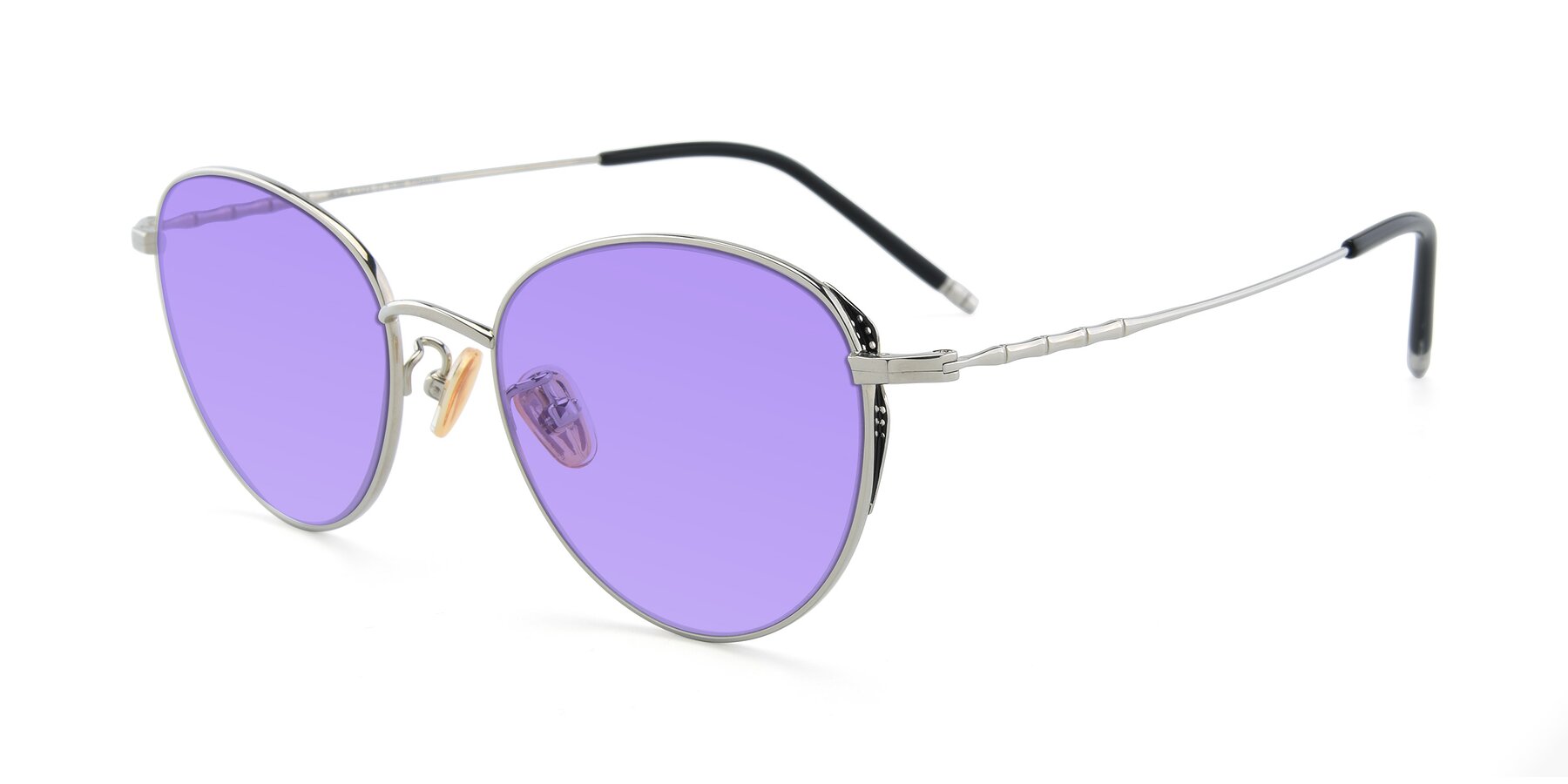 Angle of 90056 in Silver with Medium Purple Tinted Lenses