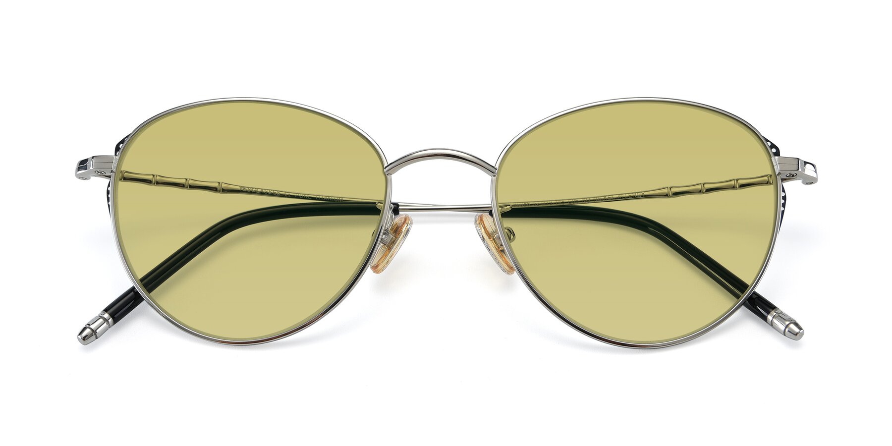Folded Front of 90056 in Silver with Medium Champagne Tinted Lenses