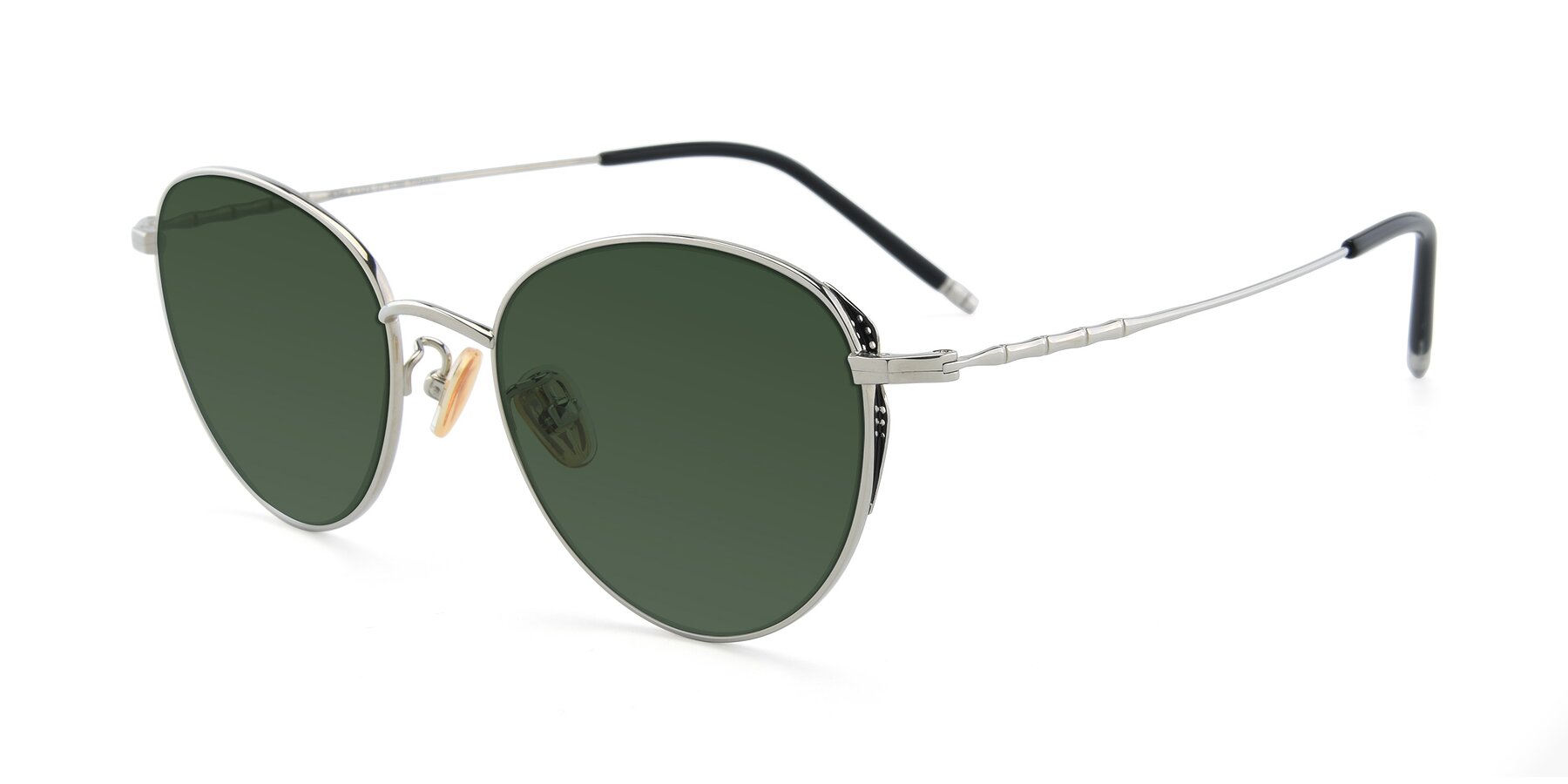 Angle of 90056 in Silver with Green Tinted Lenses