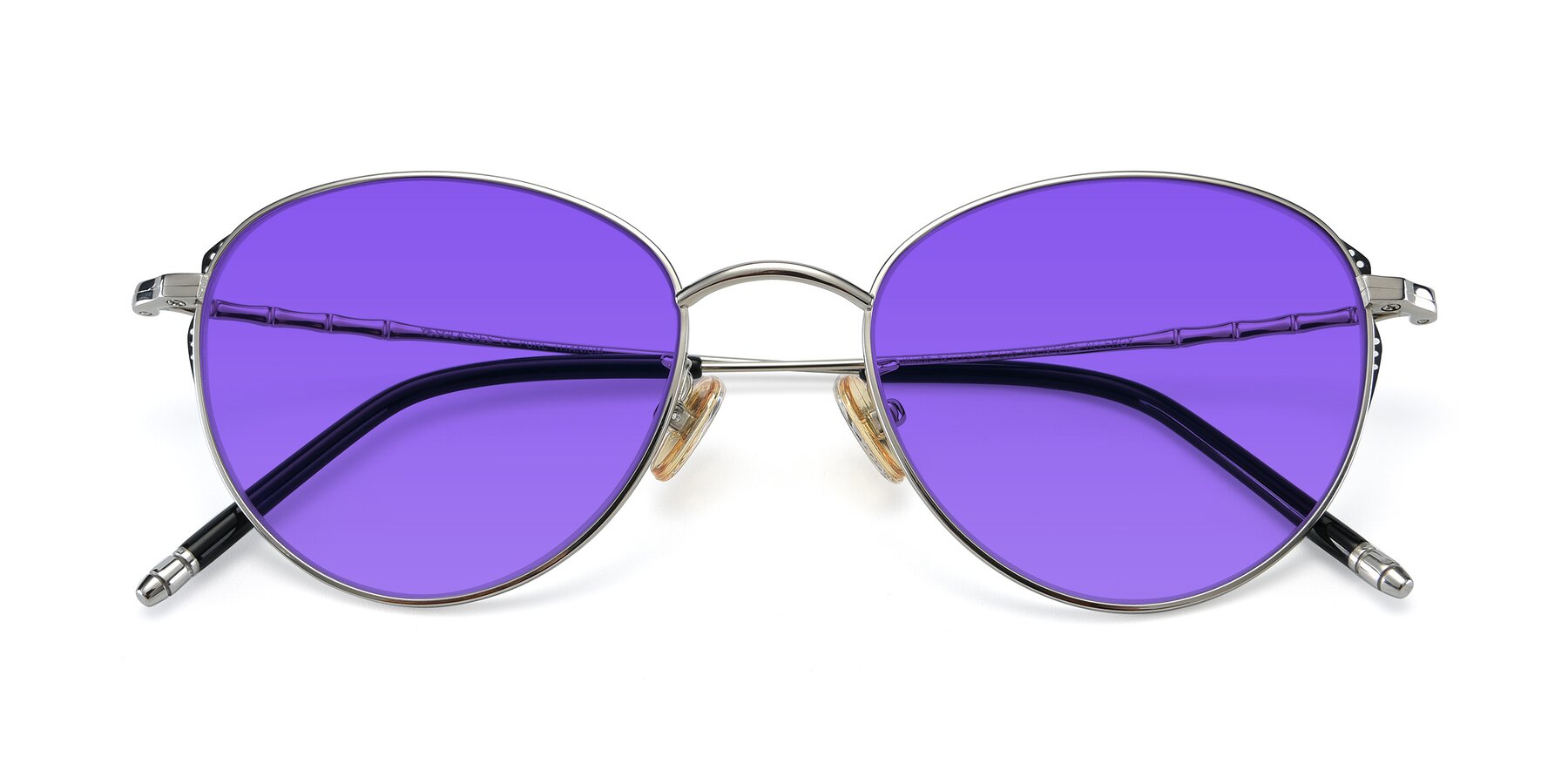 Folded Front of 90056 in Silver with Purple Tinted Lenses
