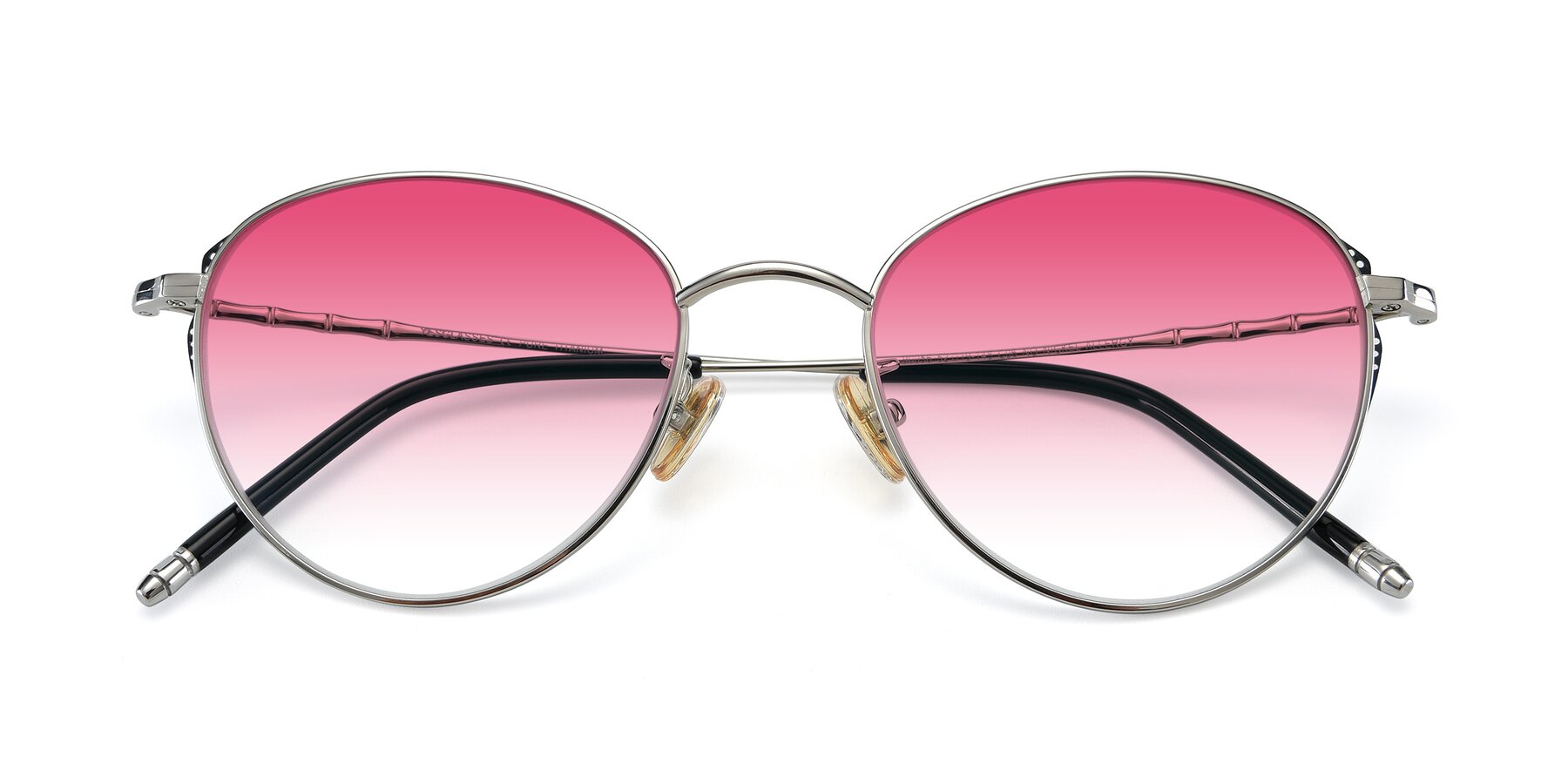 Folded Front of 90056 in Silver with Pink Gradient Lenses