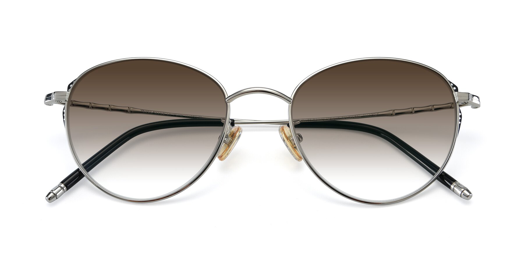 Folded Front of 90056 in Silver with Brown Gradient Lenses