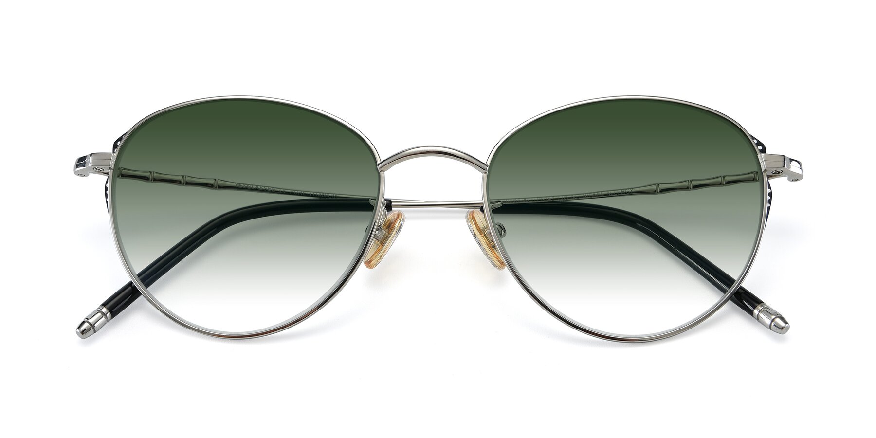 Folded Front of 90056 in Silver with Green Gradient Lenses