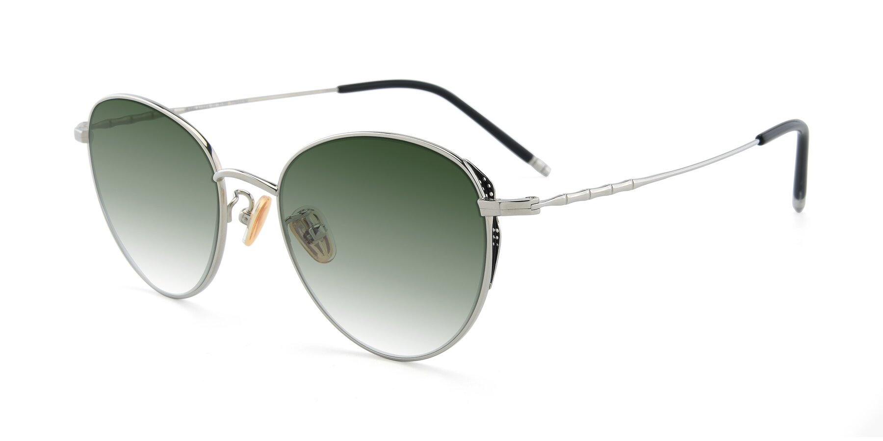 Angle of 90056 in Silver with Green Gradient Lenses
