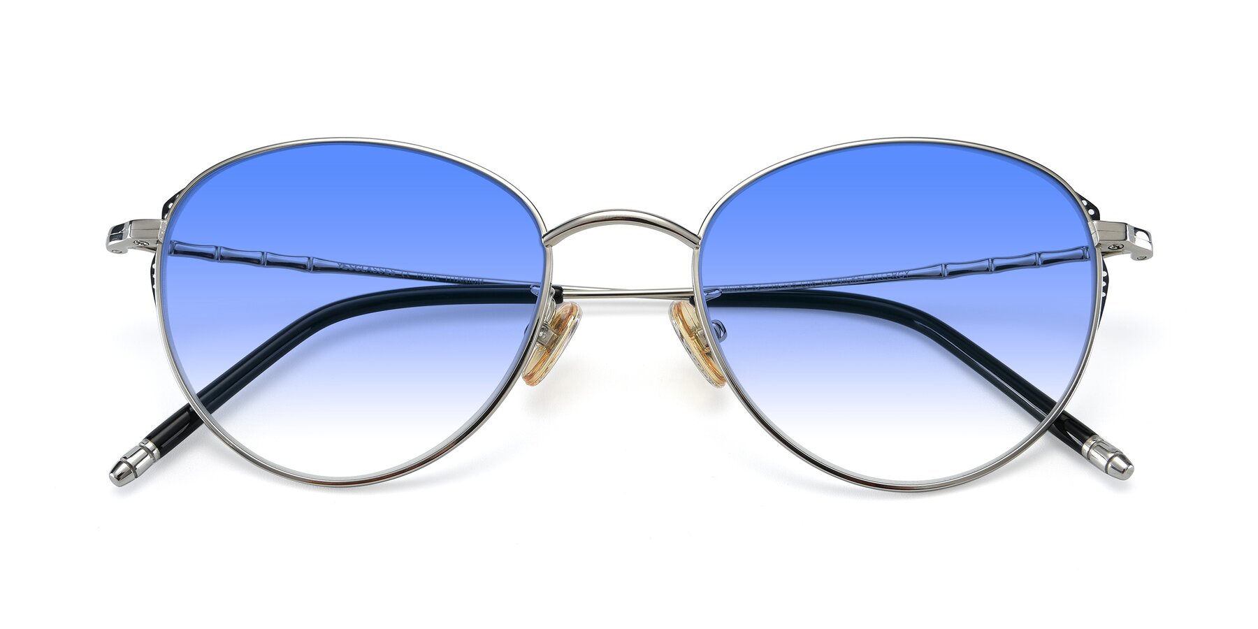 Folded Front of 90056 in Silver with Blue Gradient Lenses