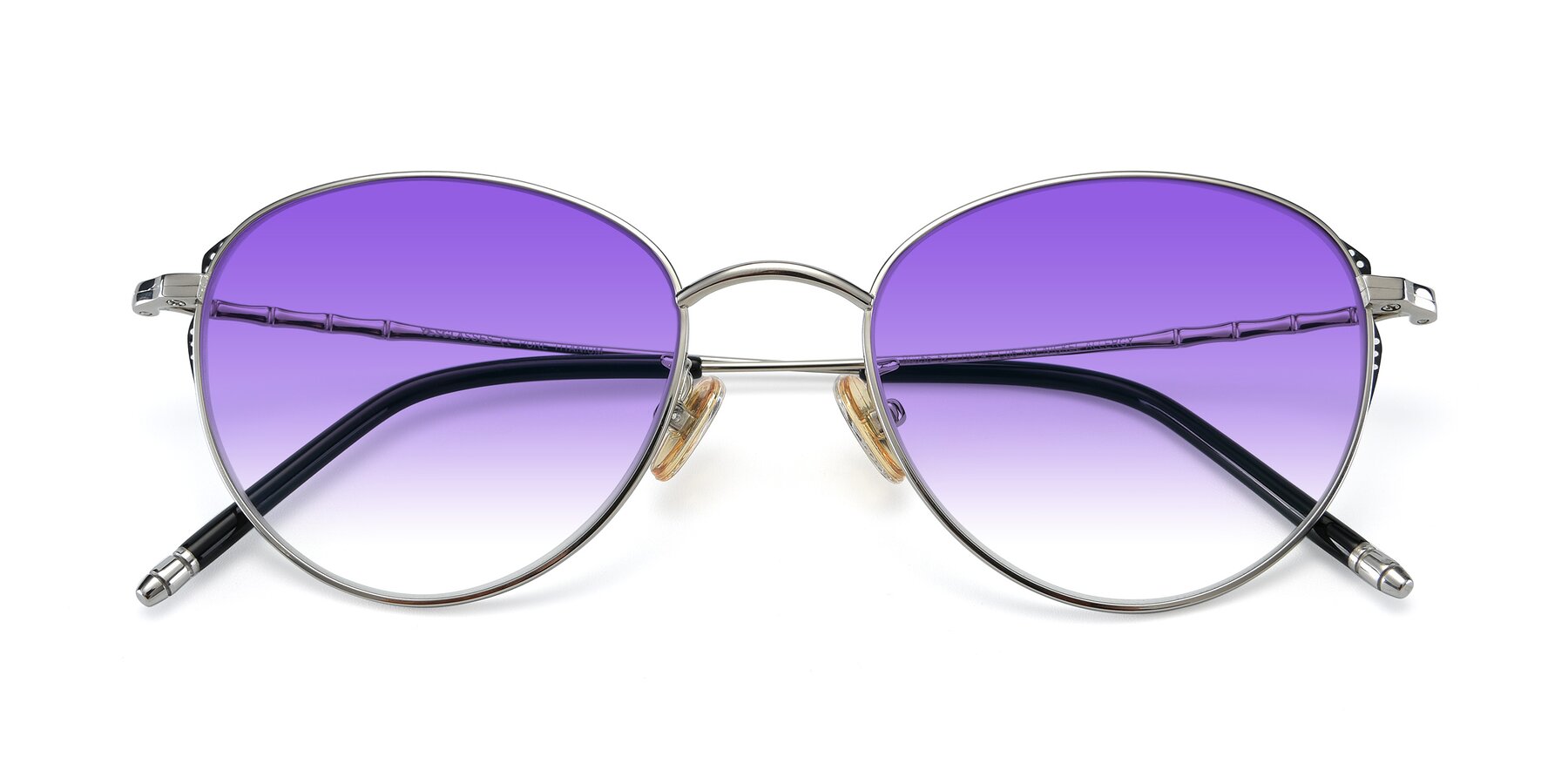 Folded Front of 90056 in Silver with Purple Gradient Lenses