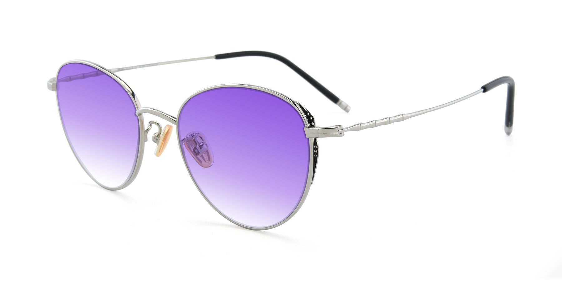 Angle of 90056 in Silver with Purple Gradient Lenses