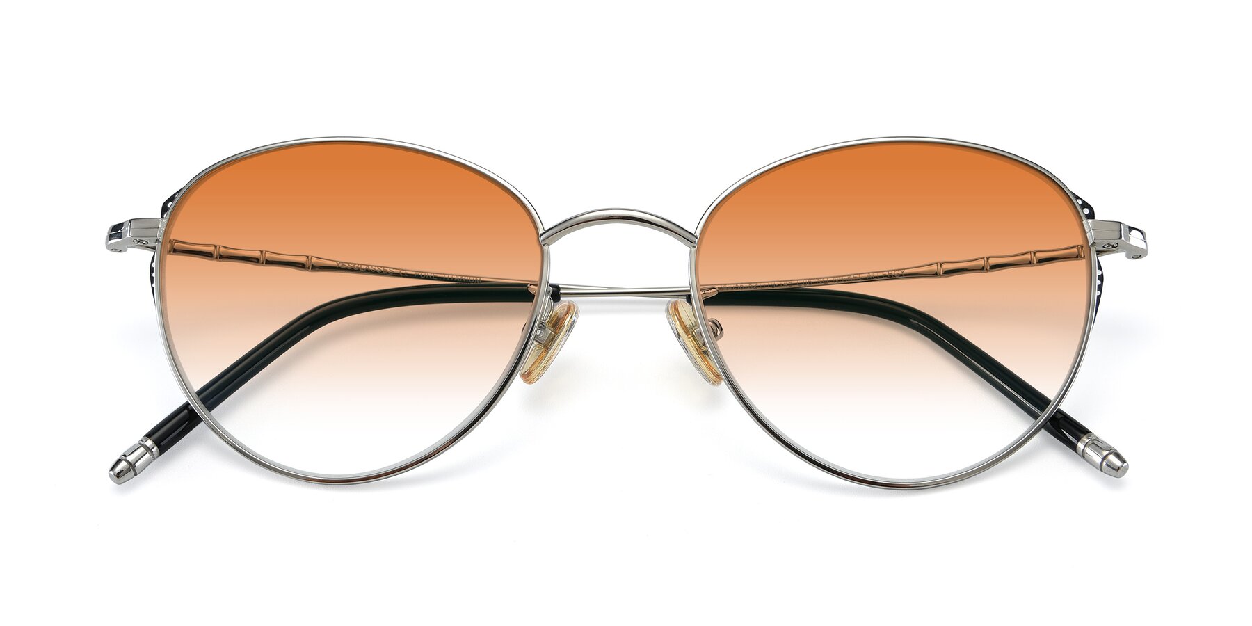 Folded Front of 90056 in Silver with Orange Gradient Lenses
