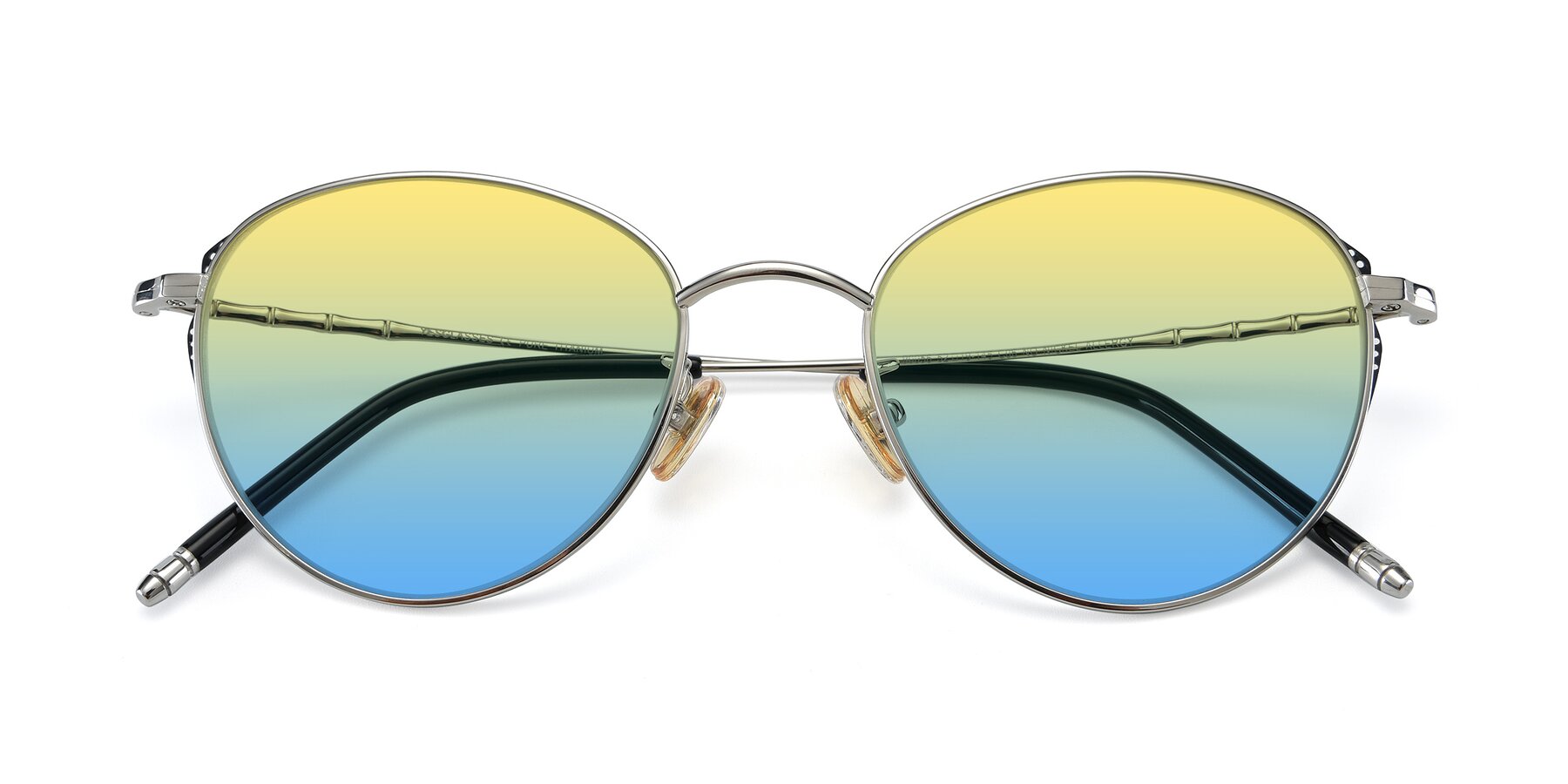 Folded Front of 90056 in Silver with Yellow / Blue Gradient Lenses