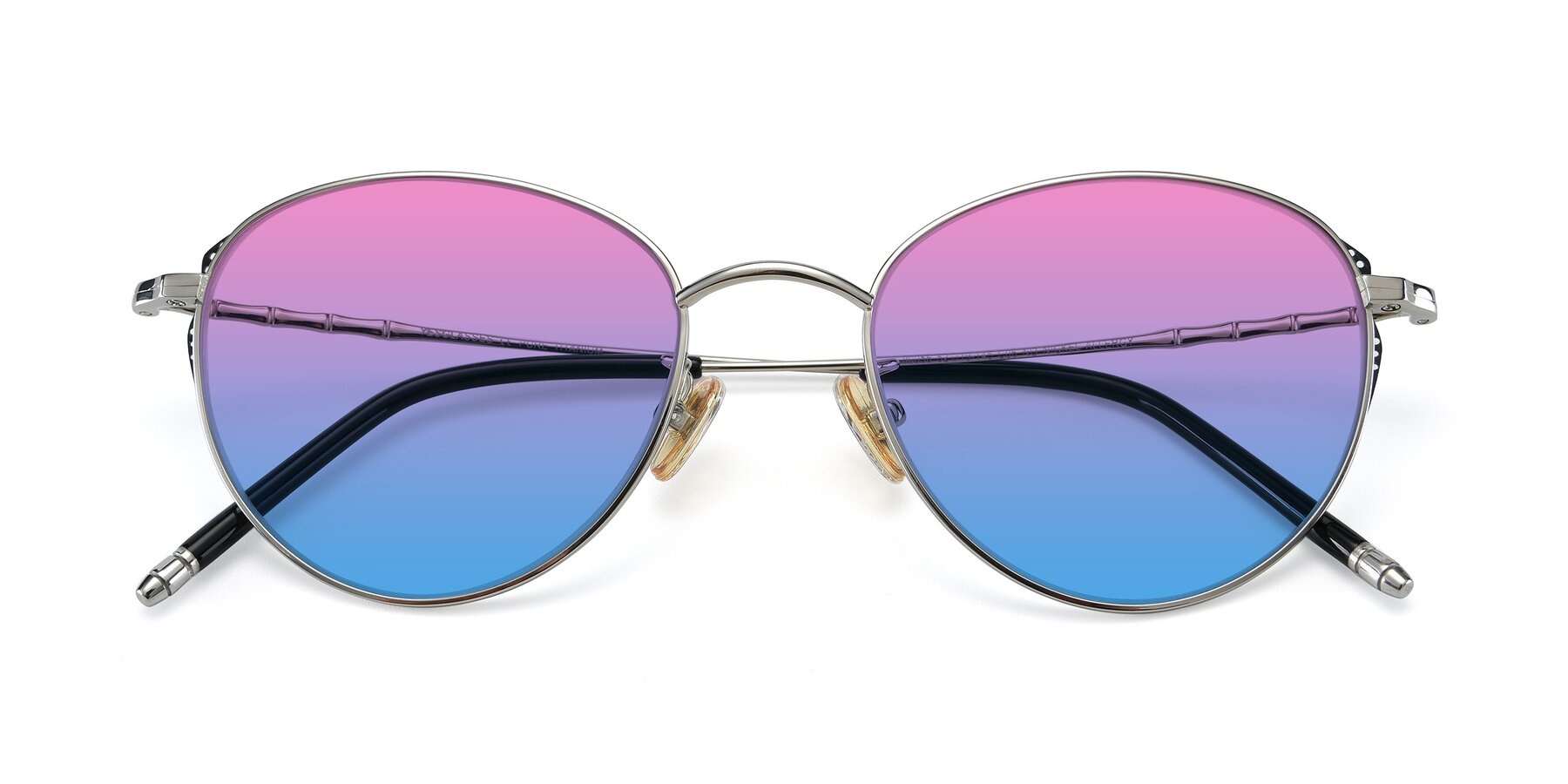 Folded Front of 90056 in Silver with Pink / Blue Gradient Lenses
