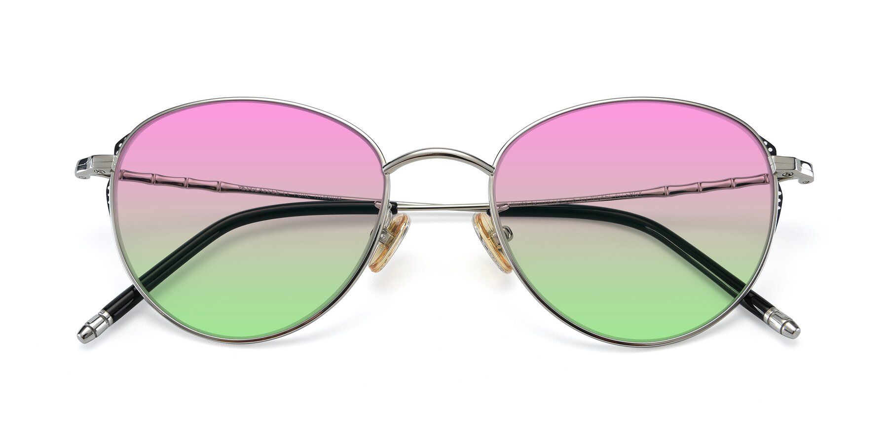 Folded Front of 90056 in Silver with Pink / Green Gradient Lenses