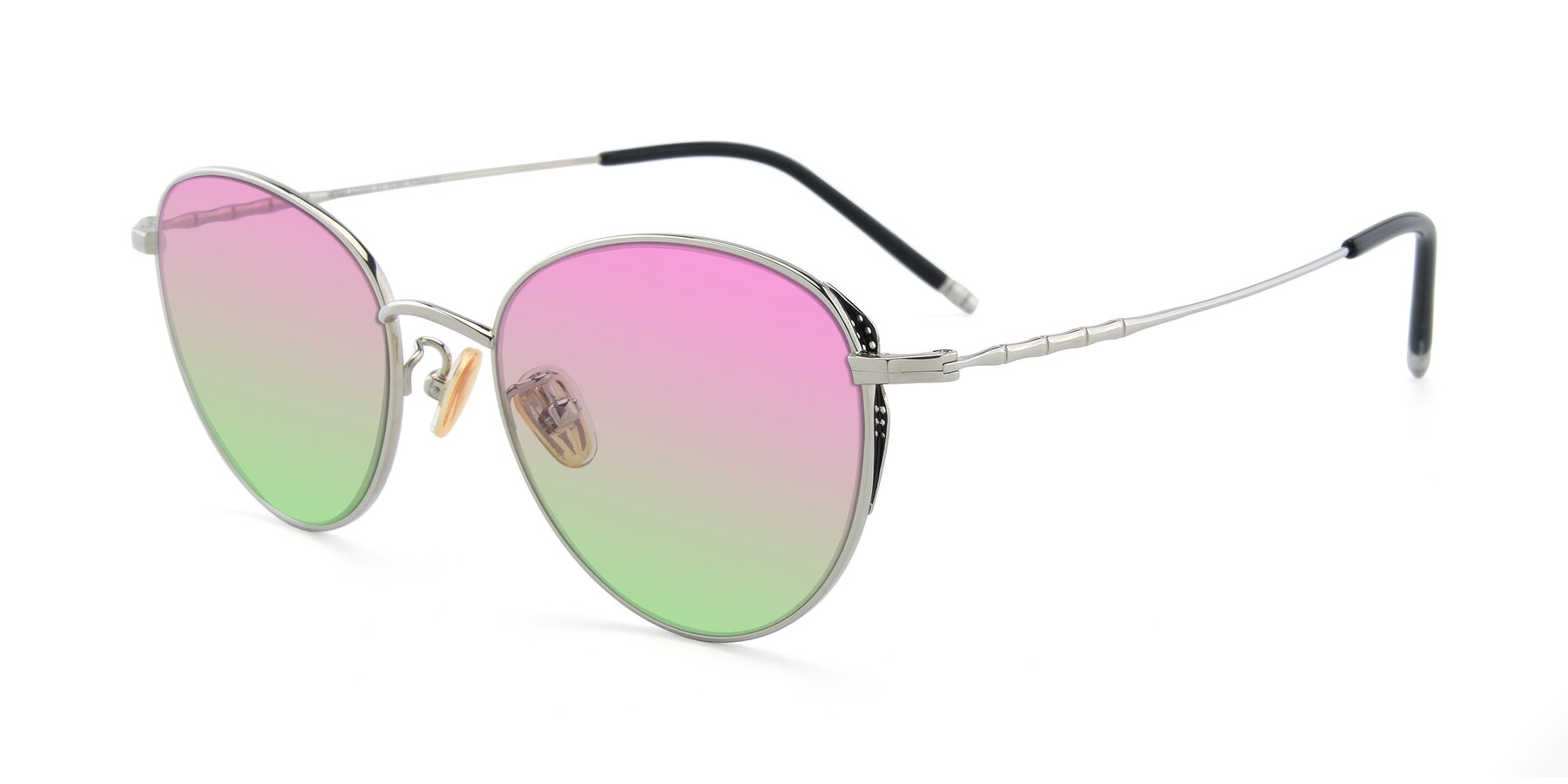 Angle of 90056 in Silver with Pink / Green Gradient Lenses
