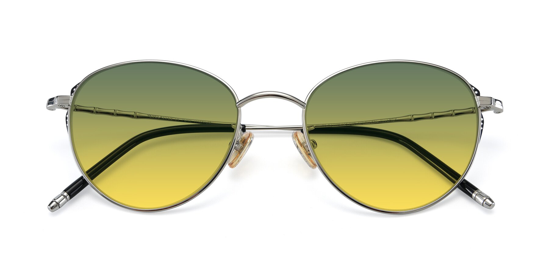 Folded Front of 90056 in Silver with Green / Yellow Gradient Lenses