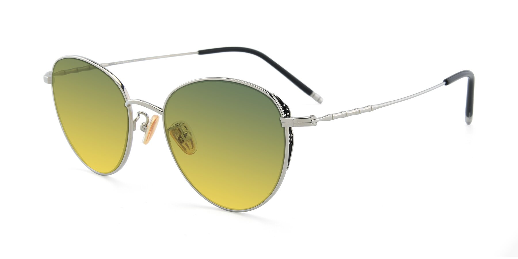 Angle of 90056 in Silver with Green / Yellow Gradient Lenses