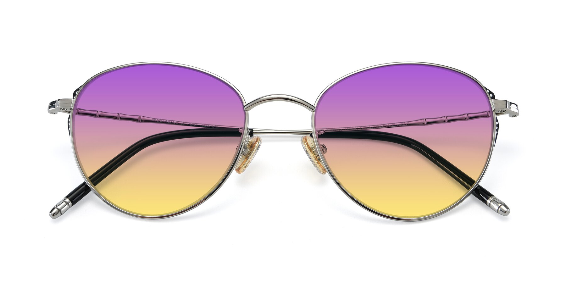 Folded Front of 90056 in Silver with Purple / Yellow Gradient Lenses