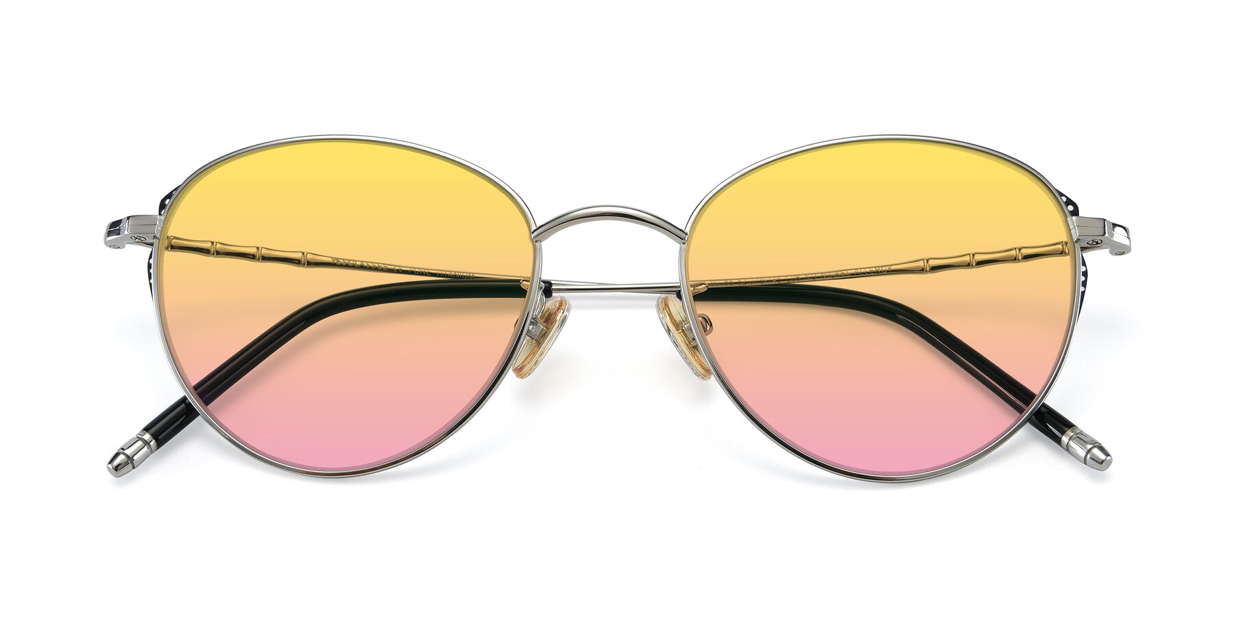 Folded Front of 90056 in Silver with Yellow / Pink Gradient Lenses
