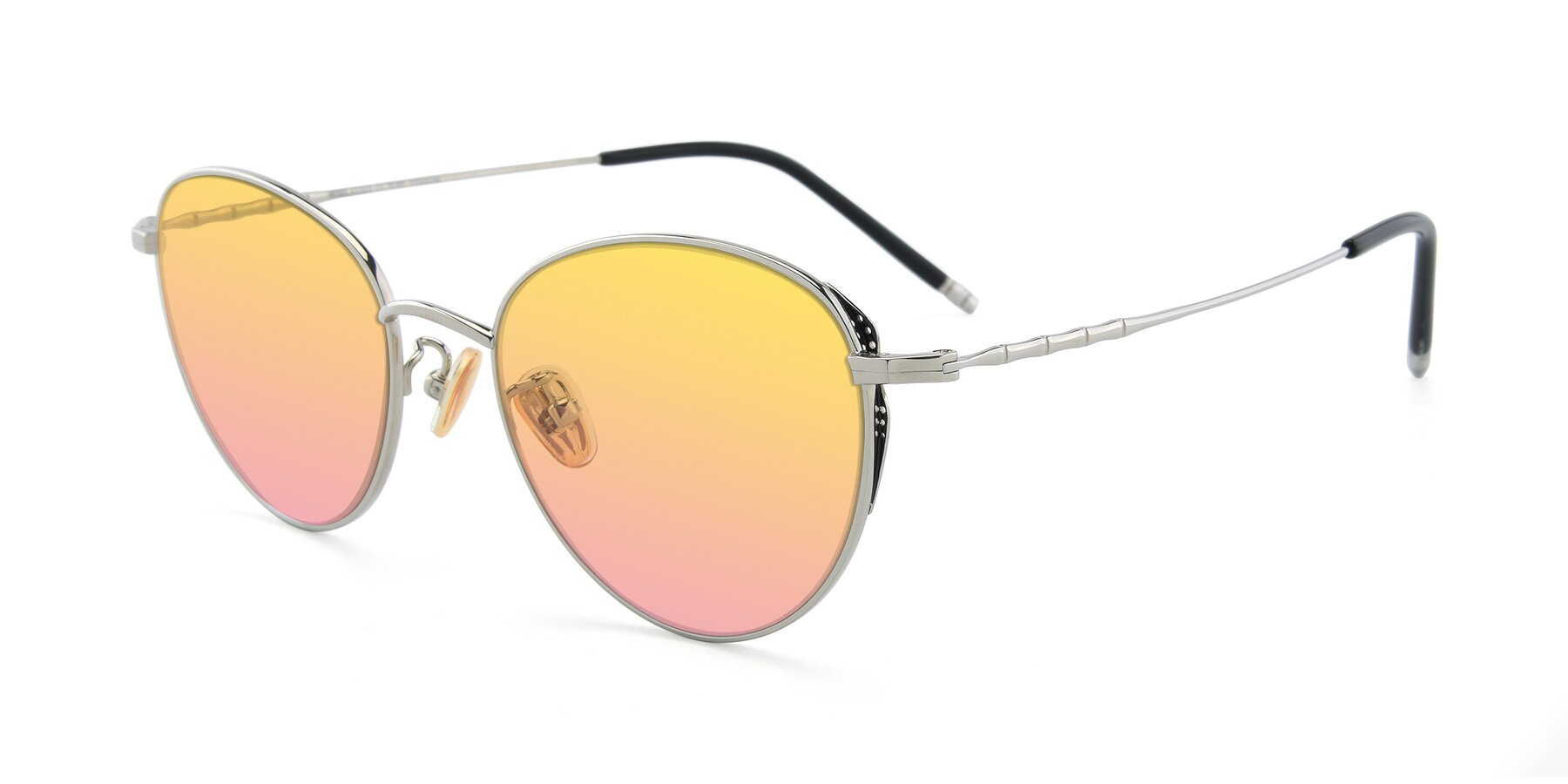 Angle of 90056 in Silver with Yellow / Pink Gradient Lenses