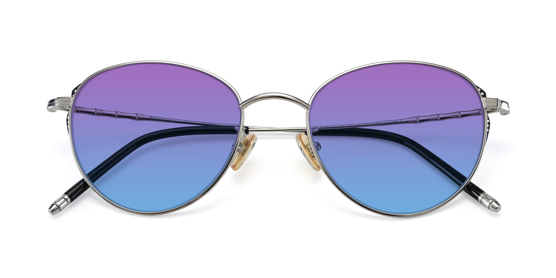 Folded Front of 90056 in Silver with Purple / Blue Gradient Lenses
